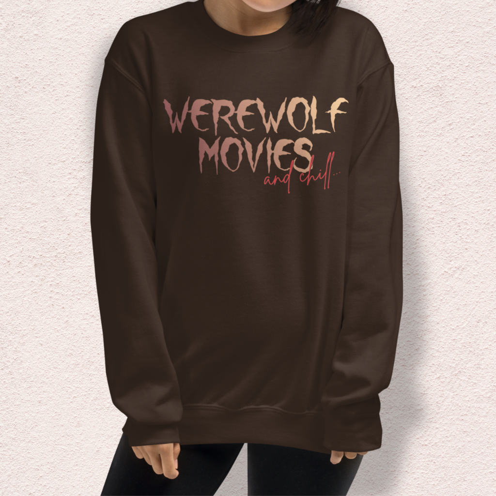 Werewolf Movies & Chill Crewneck Sweatshirt | Gothic Moonlight Loungewear