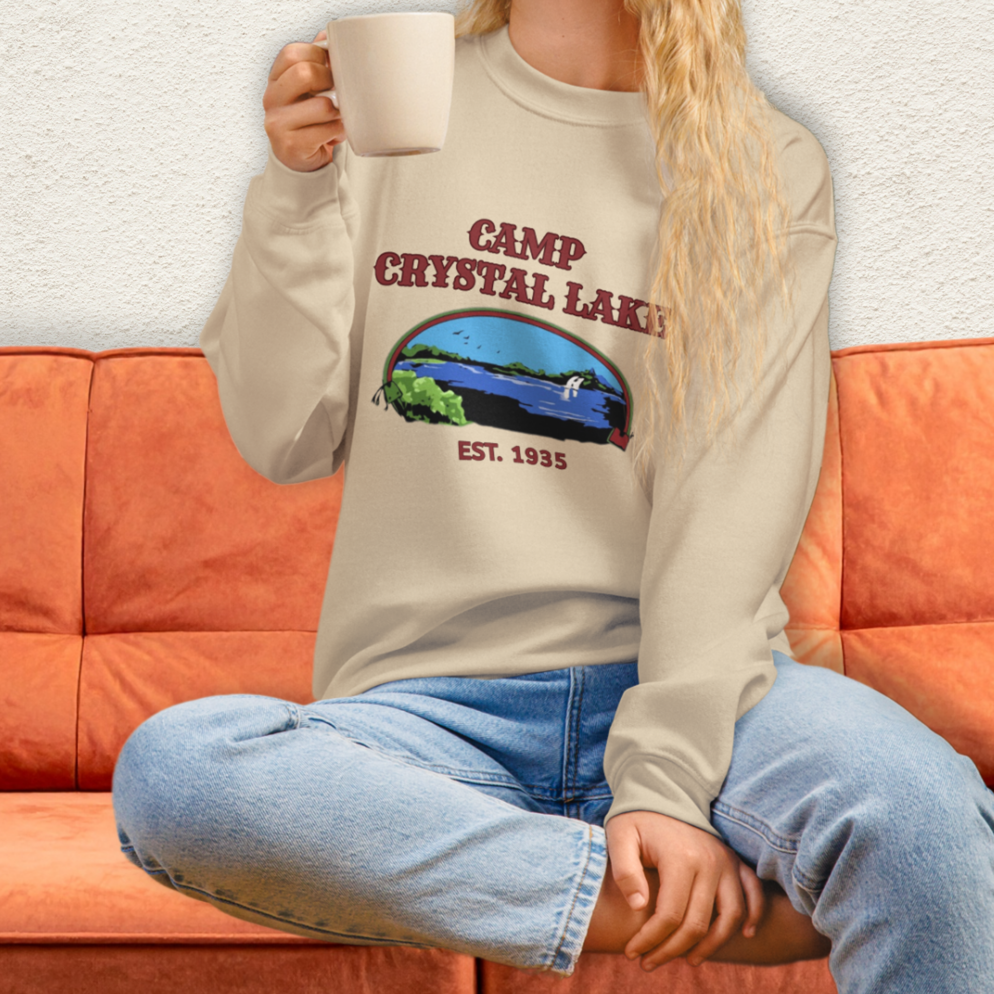 Vintage Camp Slasher Sweatshirt | Gildan Unisex Crewneck