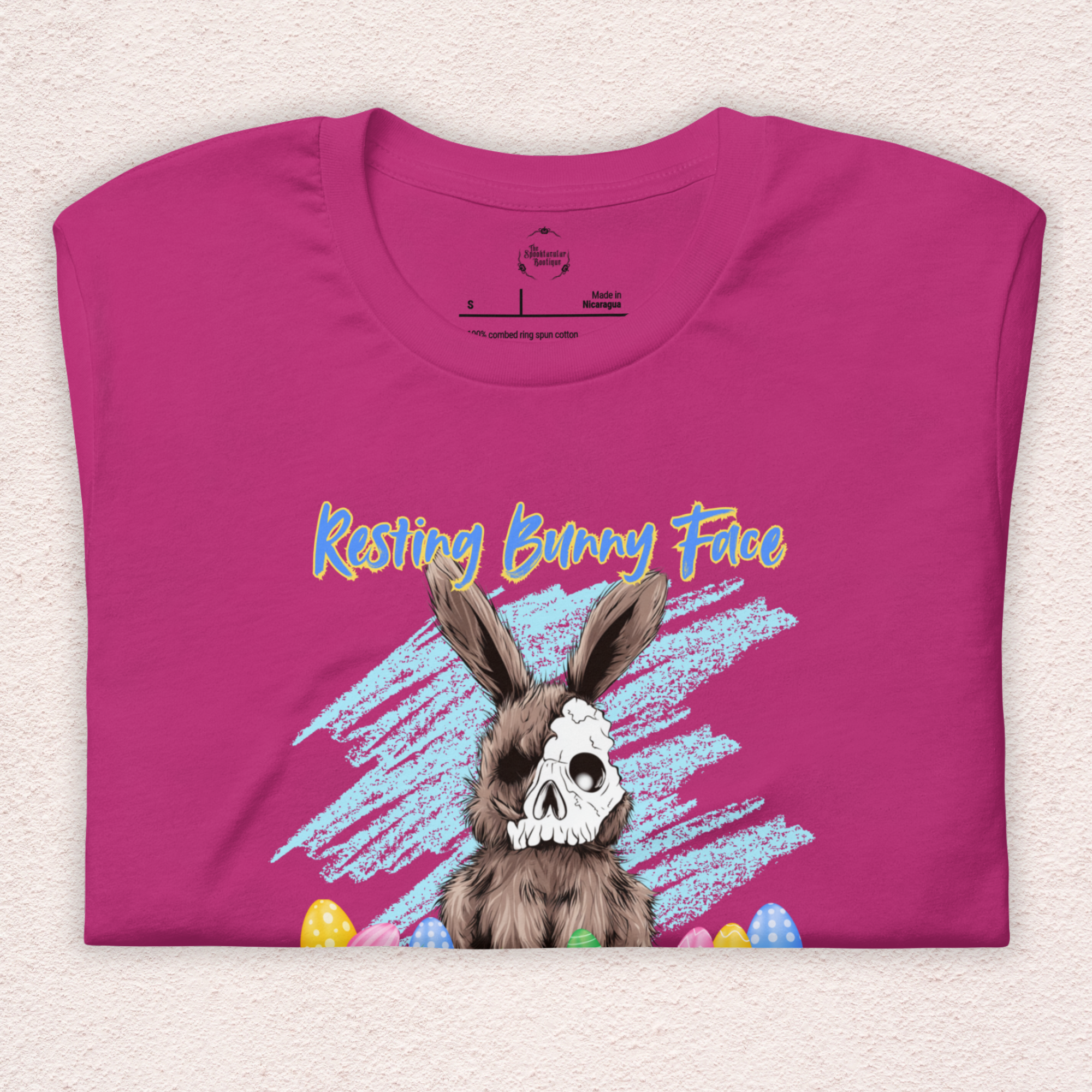Resting Bunny Face Skeleton Bunny Tee | Funny Dark Humor Easter Shirt | Creepy Easter Bunny Skull Graphic | Bella+Canvas Unisex T-Shirt