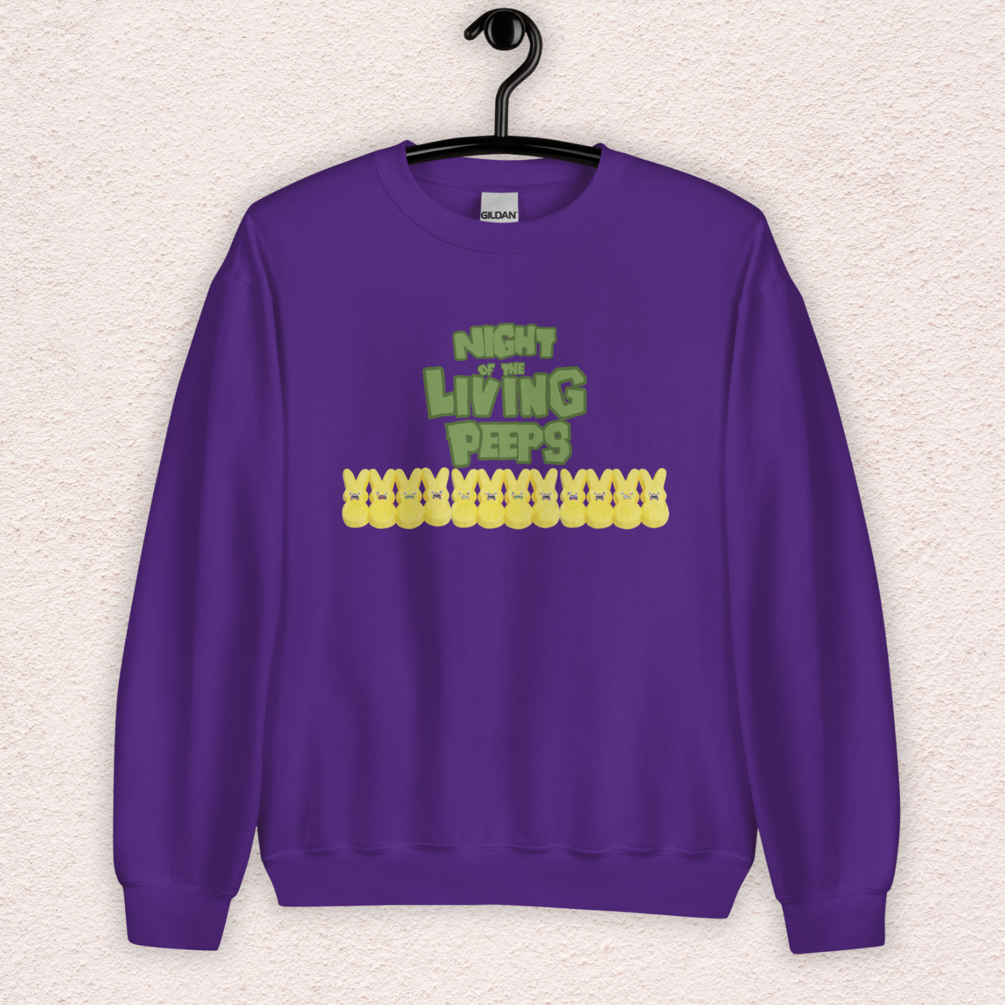 Night of the Living Peeps Sweatshirt | Zombie Peeps Easter Crewneck | Funny Horror Easter Candy Sweatshirt | Spooky Spring Graphic