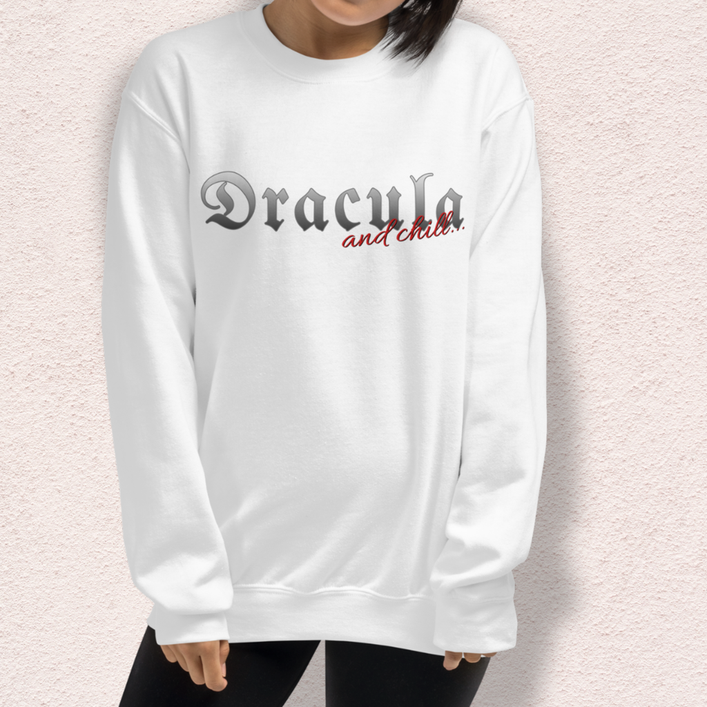 Dracula & Chill Crewneck Sweatshirt | Cozy Gothic Romance Loungewear