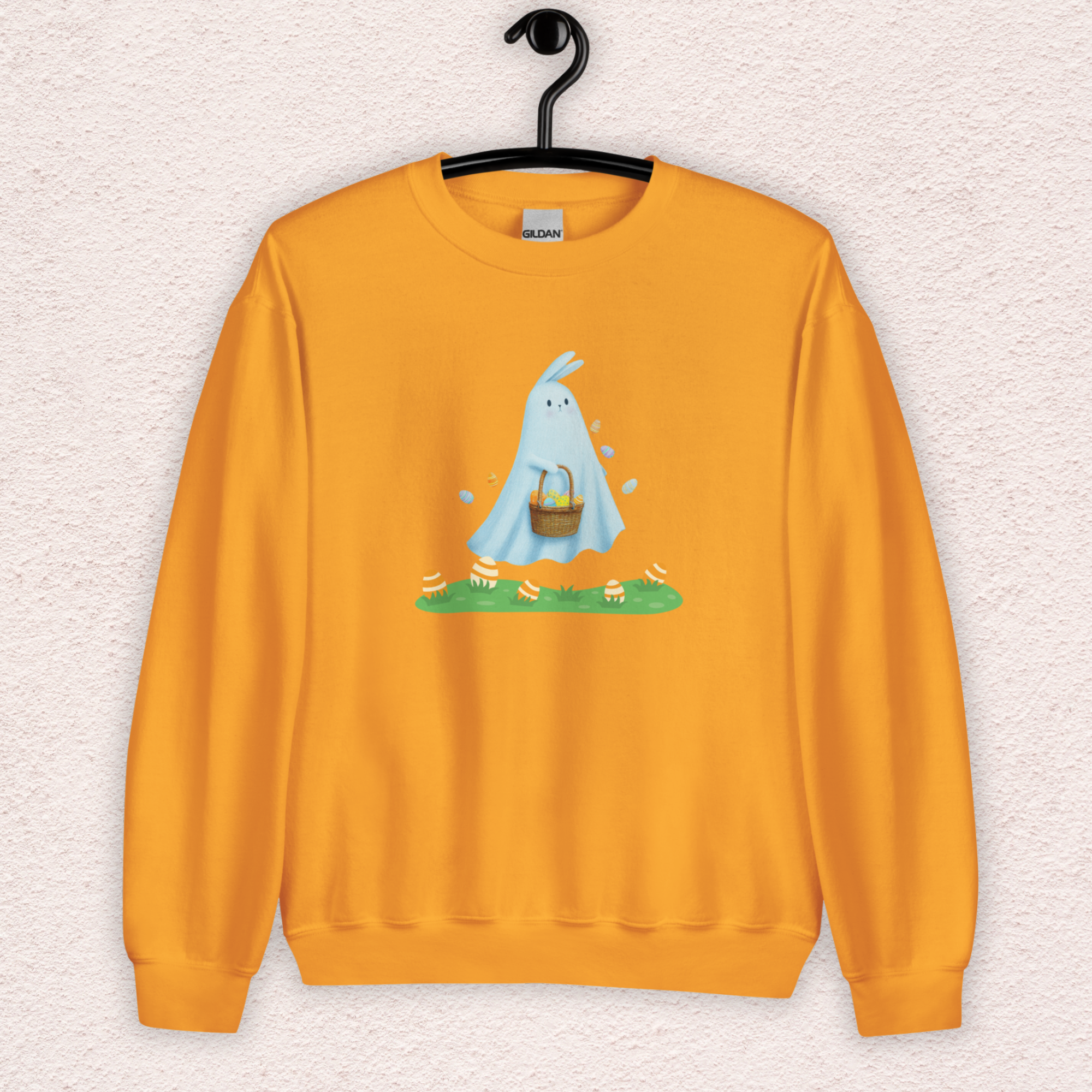 Ghost Easter Bunny Sweatshirt | Spooky Easter Bunny Crewneck | Cute Creepy Spring Bunny Sweatshirt | Pastel Goth Easter Graphic