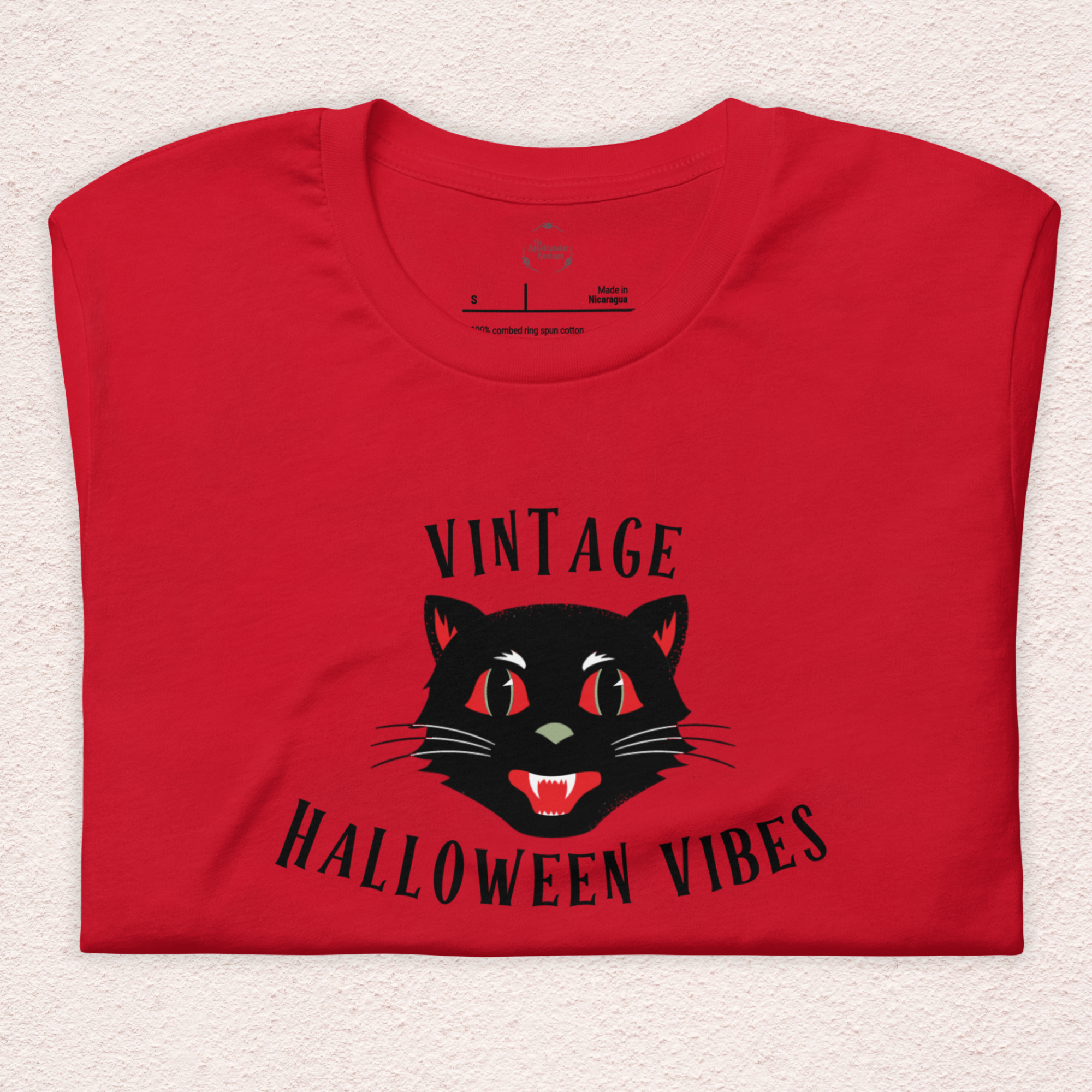 Vintage Halloween Vibes Tee | Unisex Retro Halloween Cat Graphic Shirt