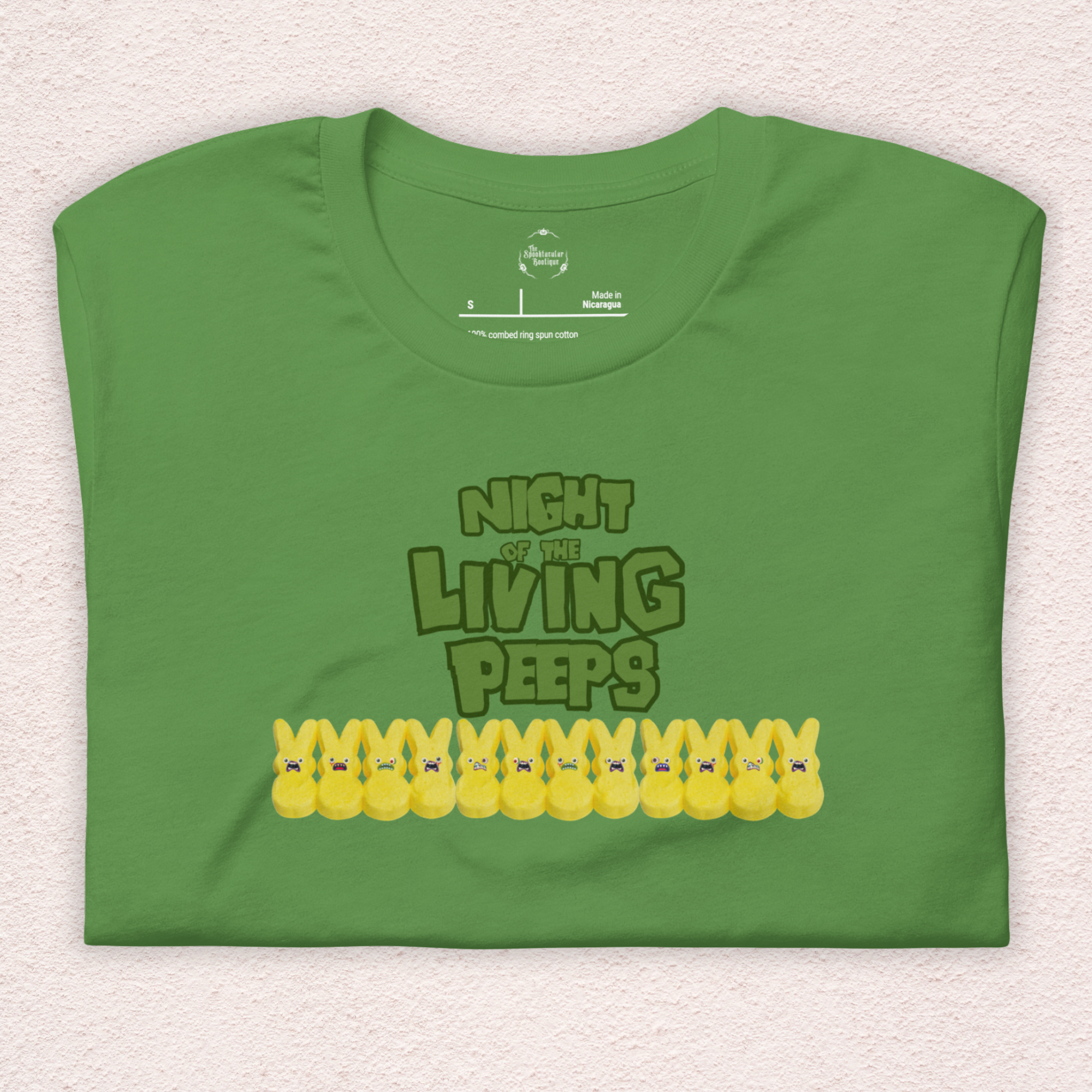 Night of the Living Peeps Easter Tee | Funny Zombie Marshmallow Bunny Shirt | Spooky Easter Candy Graphic | Bella+Canvas Unisex T-Shirt