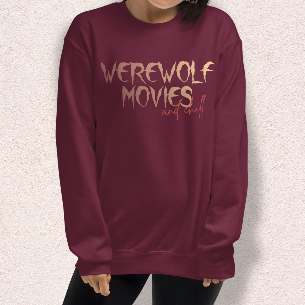 Werewolf Movies & Chill Crewneck Sweatshirt | Gothic Moonlight Loungewear