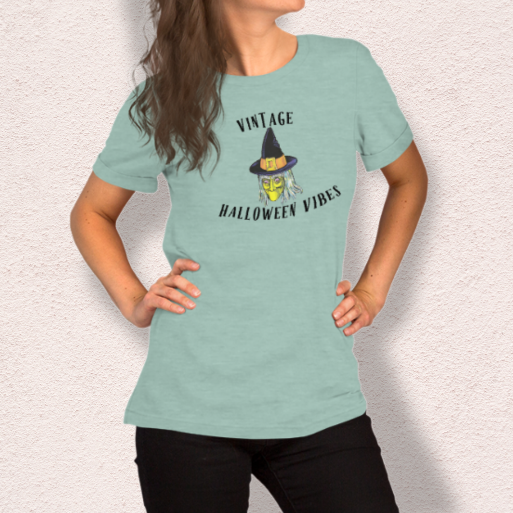 Vintage Halloween Vibes Graphic Shirt | Bella Canvas Unisex Tee