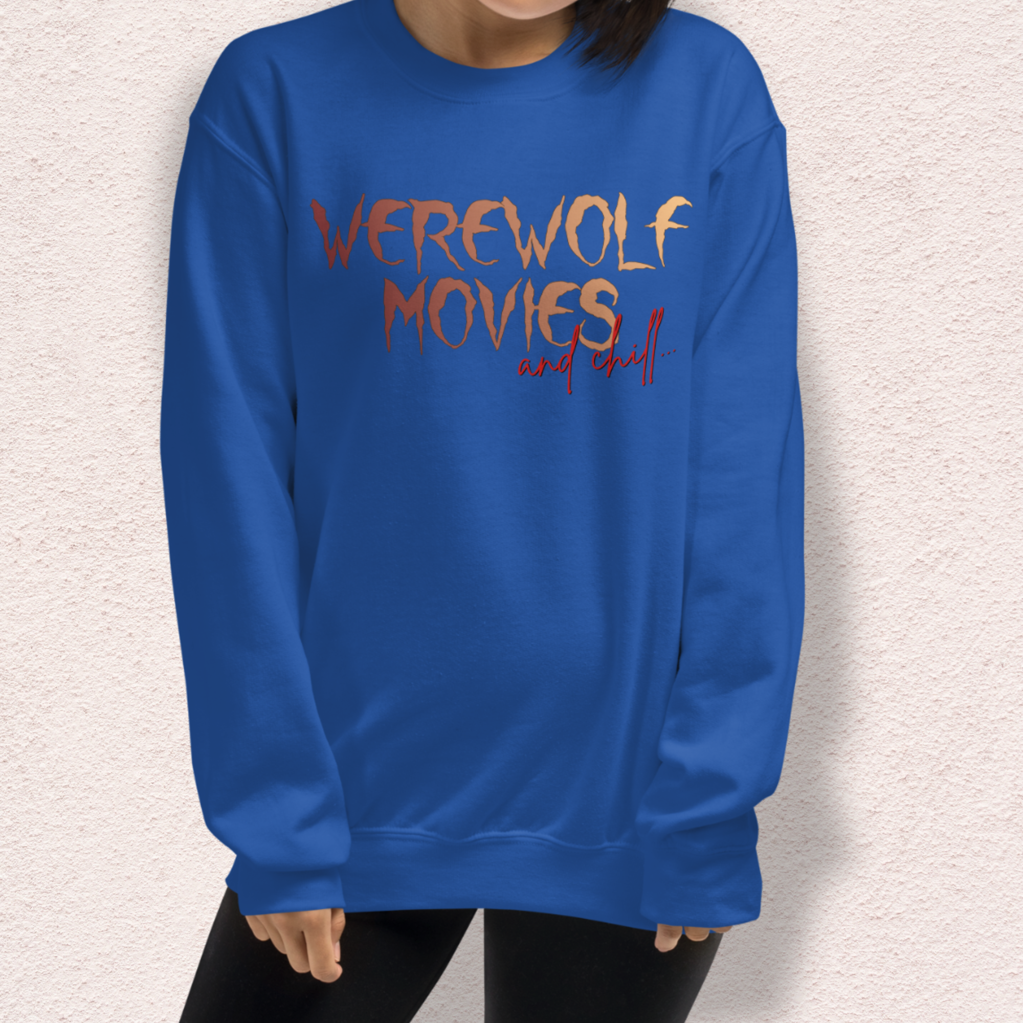 Werewolf Movies & Chill Crewneck Sweatshirt | Gothic Moonlight Loungewear