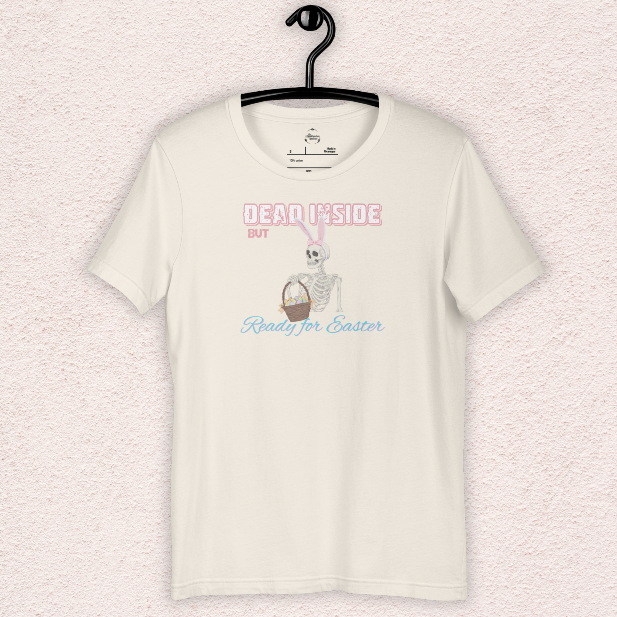 Dead Inside But Ready for Easter Skeleton Bunny Shirt | Funny Easter Skeleton Tee | Spooky Pastel Goth Easter Shirt | Bella+Canvas Unisex Graphic Tee