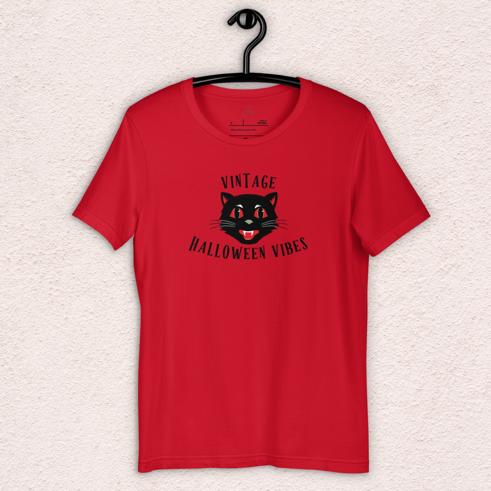 Vintage Halloween Vibes Tee | Unisex Retro Halloween Cat Graphic Shirt