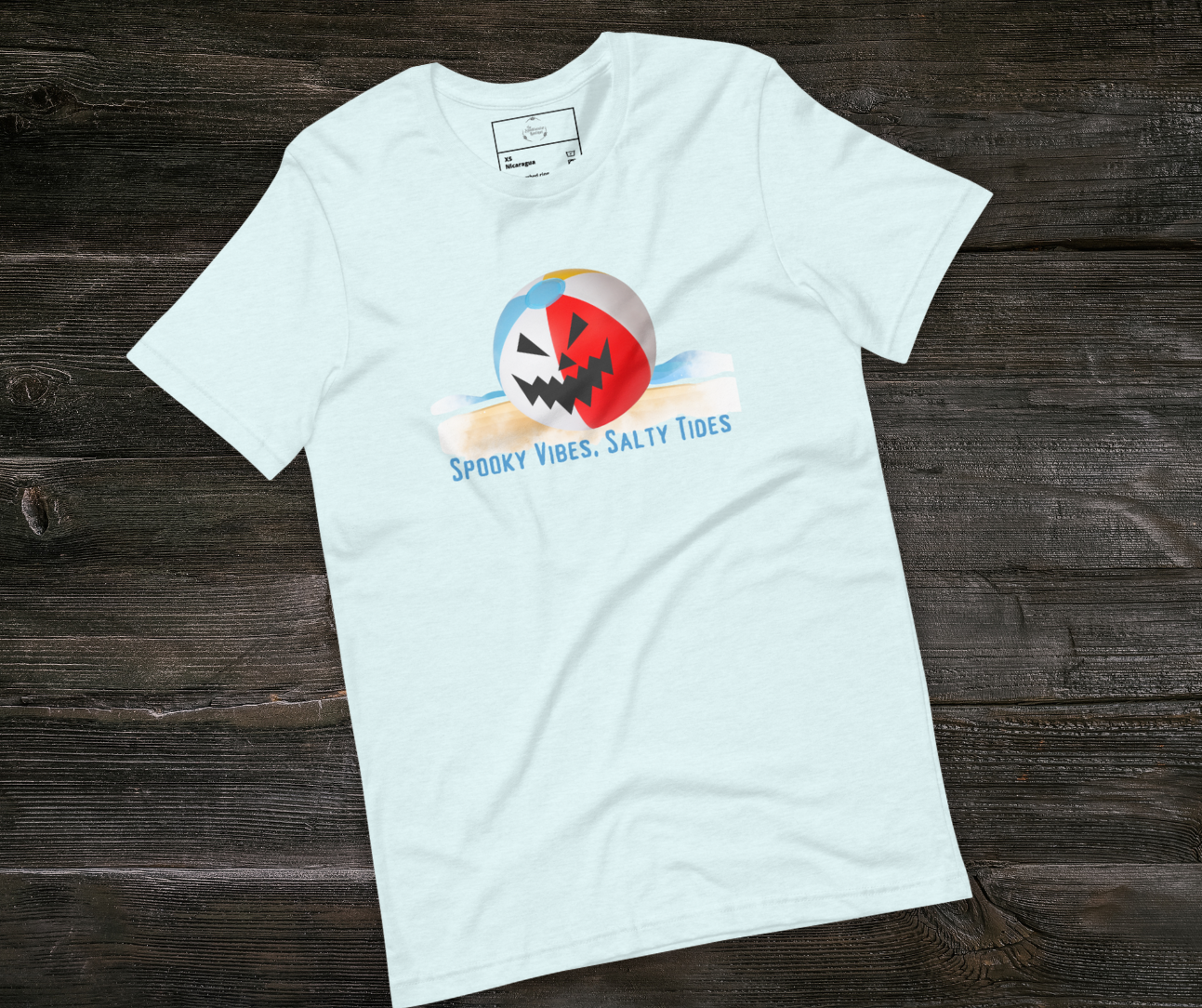 Spooky Vibes Salty Tides Tee | Unisex Spooky Beach Graphic Shirt