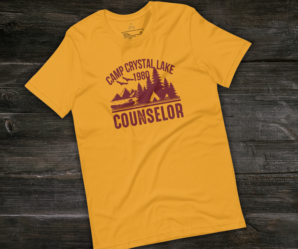 Camp Crystal Lake Tee | Unisex Vintage Summer Camp Horror Shirt (red ink)