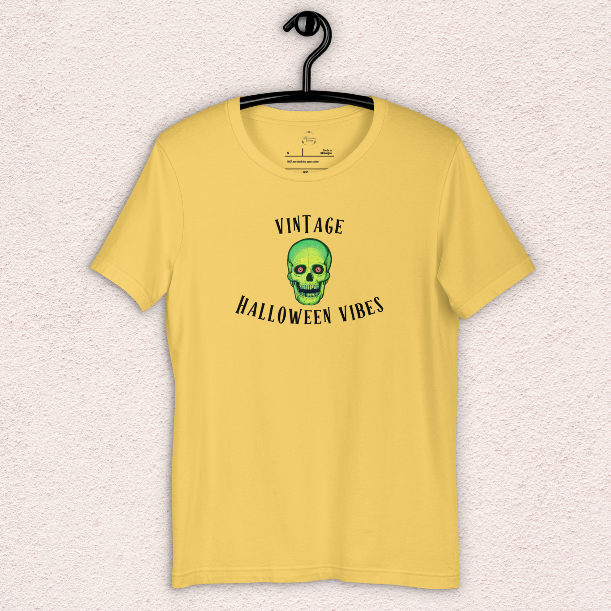 Vintage Halloween Vibes Tee | Unisex Retro Green Skull Graphic Shirt