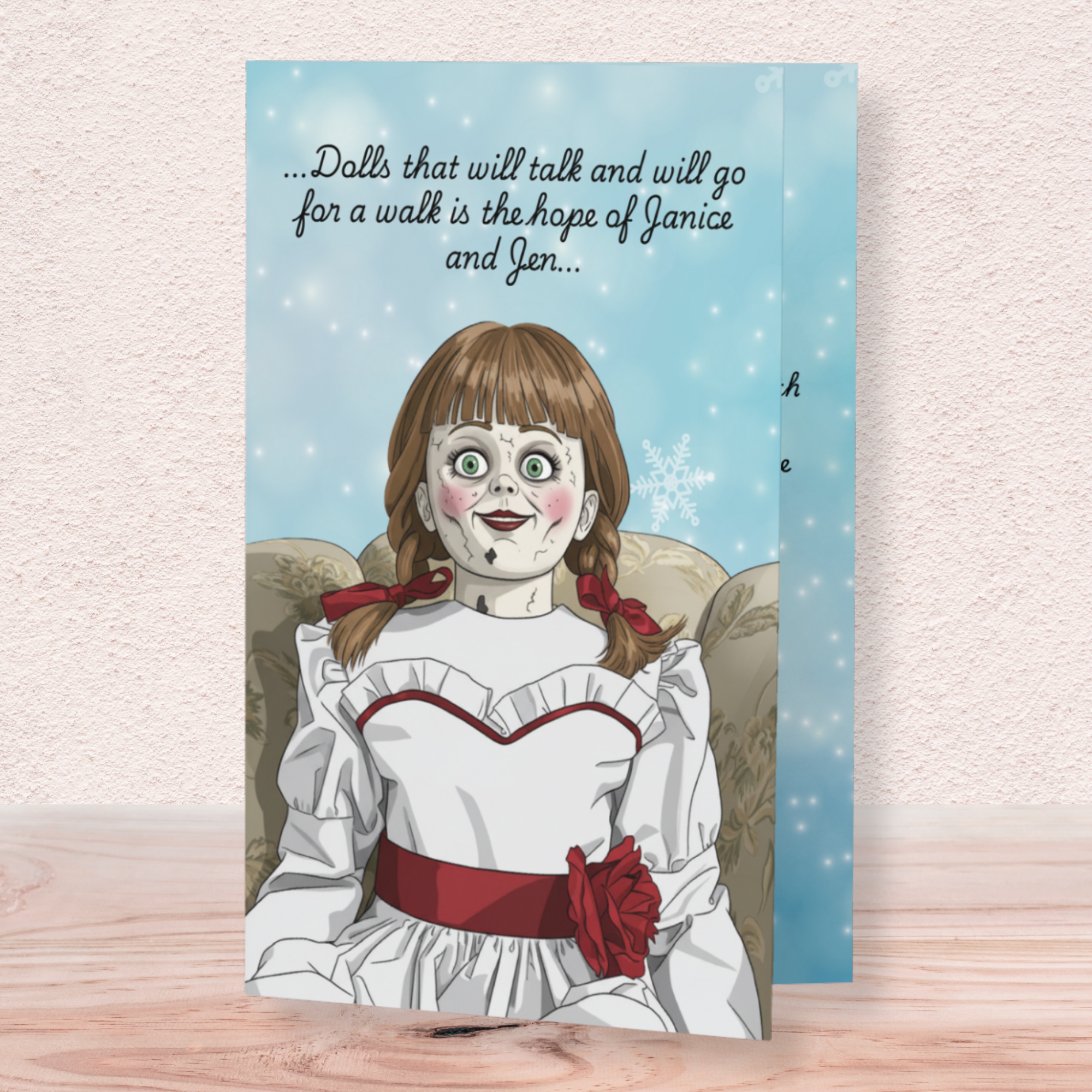 Creepmas Doll Horror Card | 4x6 Spooky Holiday Greeting
