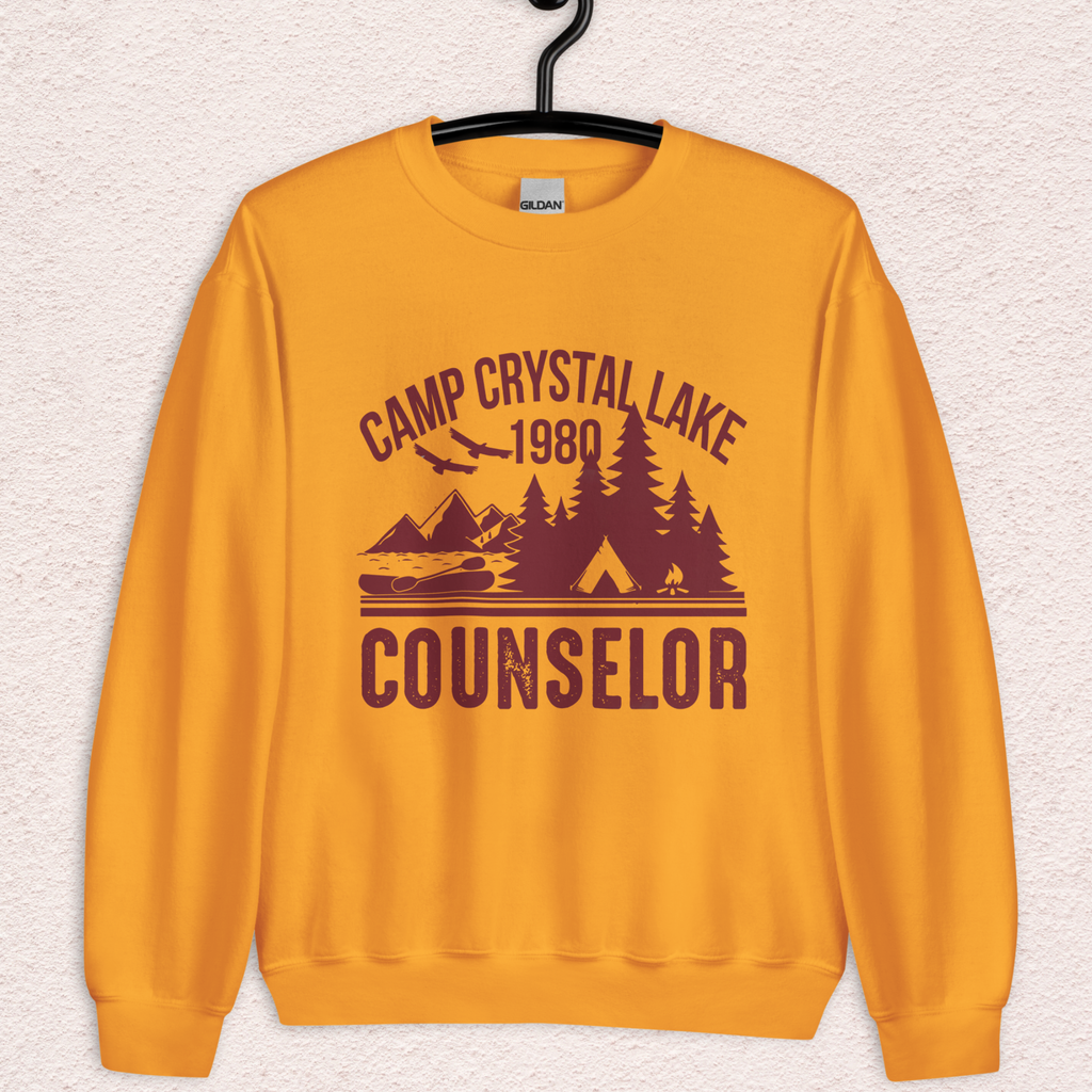 Camp Slasher Counselor Sweatshirt | Gildan Unisex Horror Crewneck