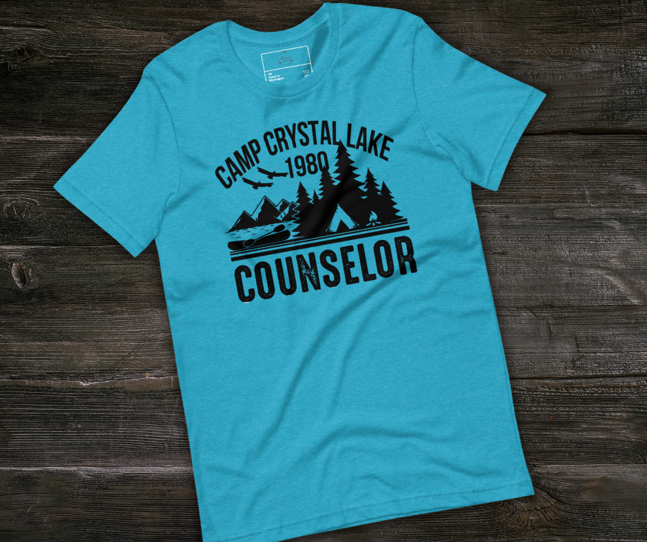 Camp Crystal Lake Tee | Unisex Vintage Summer Camp Horror Shirt (Black Ink)