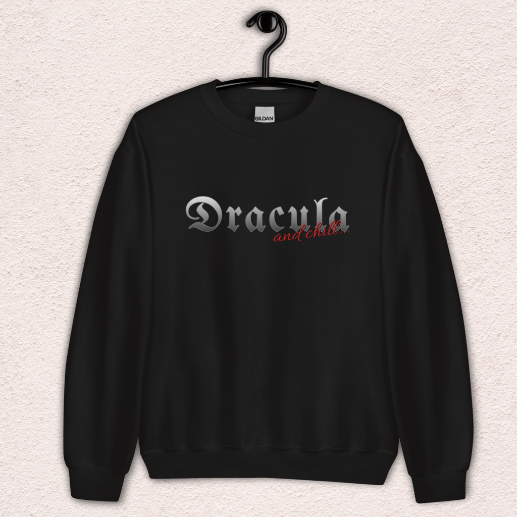 Dracula & Chill Crewneck Sweatshirt | Cozy Gothic Romance Loungewear