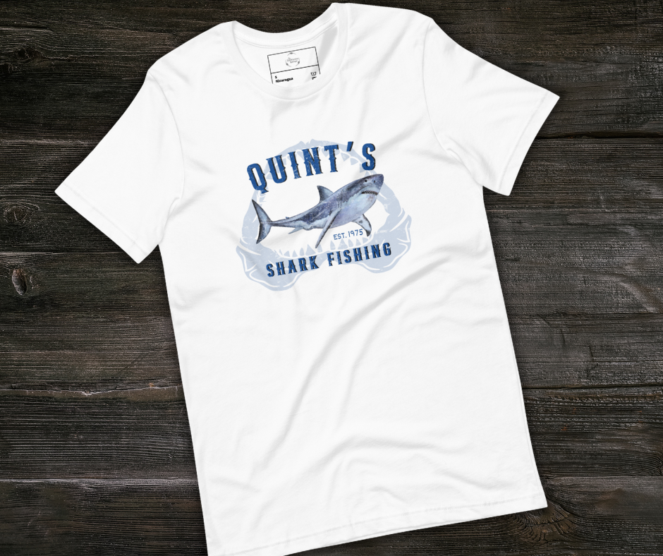 Quint’s Shark Fishing Tee | Unisex Retro Coastal Horror Graphic Shirt