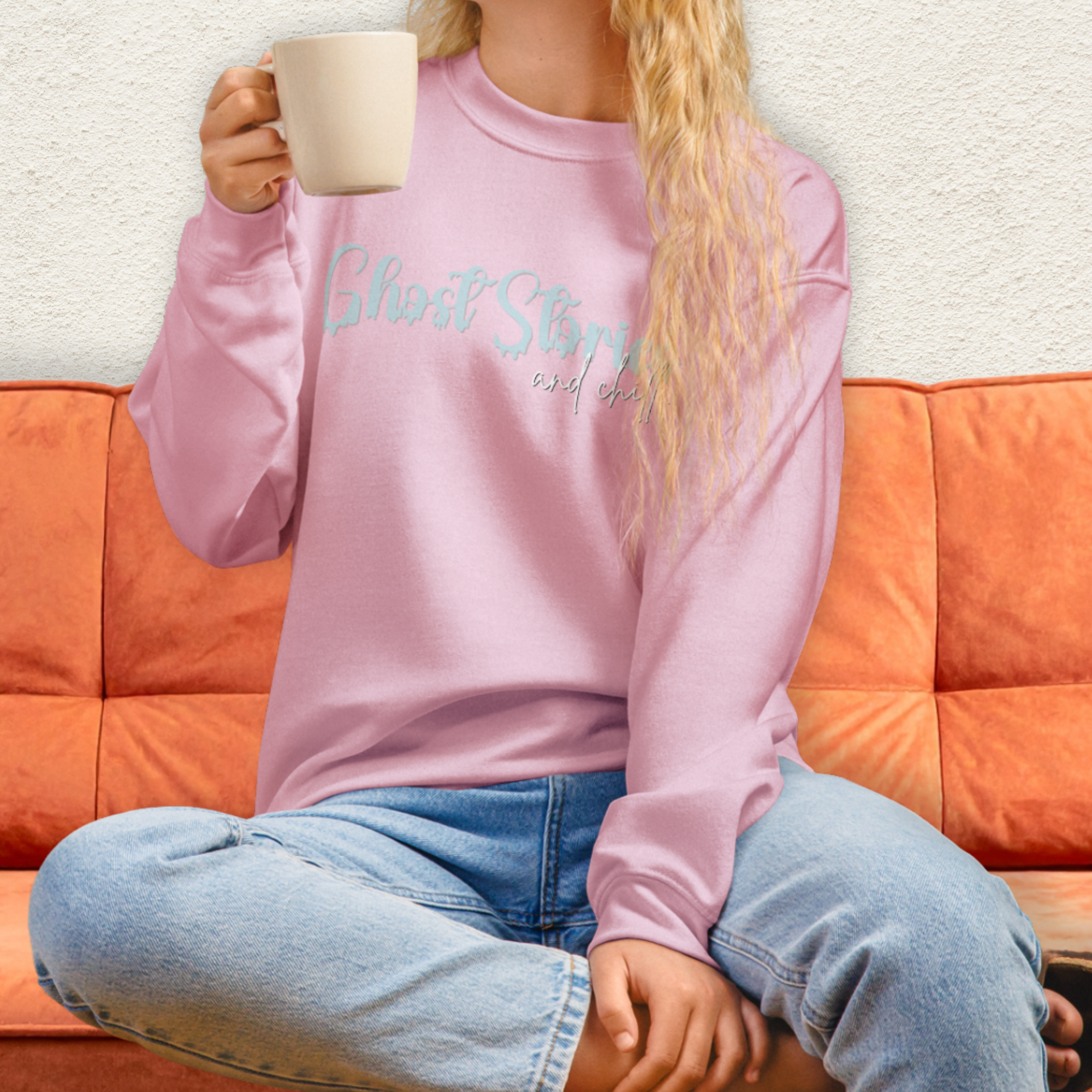 Ghost Stories & Chill Sweatshirt | Cozy Paranormal Horror Crewneck | Gildan Heavy Blend Spooky Sweatshirt