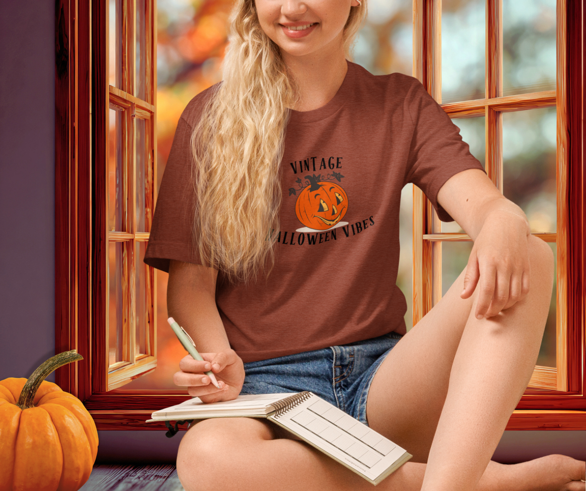 Vintage Halloween Vibes Tee | Unisex Retro Jack-O’-Lantern Graphic Shirt