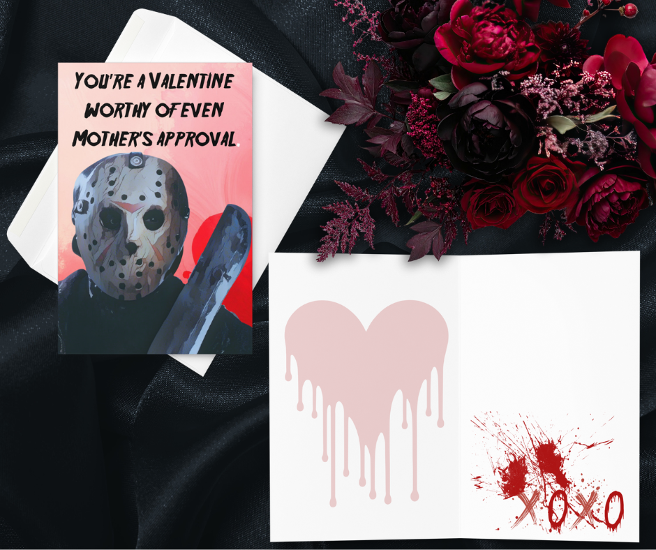 “Mother’s Approval” Horror Valentine Card – Masked Slasher Love Card