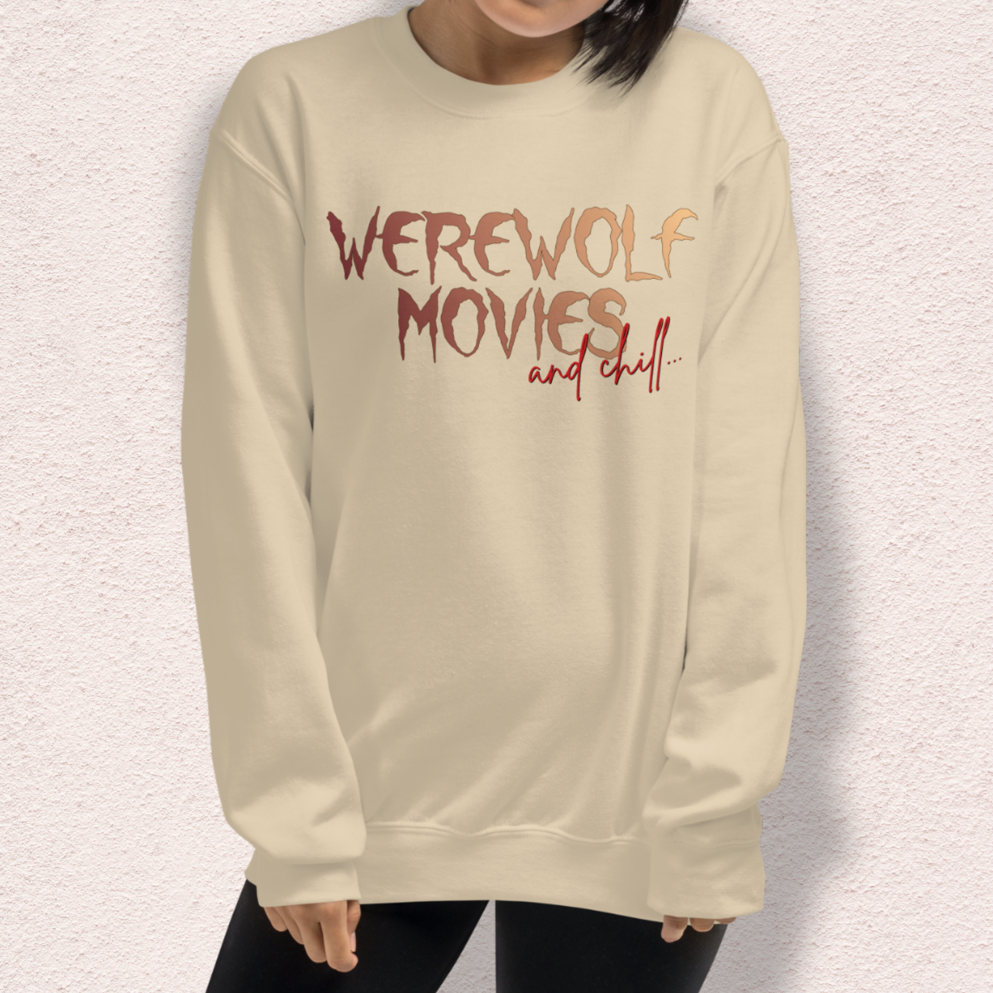 Werewolf Movies & Chill Crewneck Sweatshirt | Gothic Moonlight Loungewear