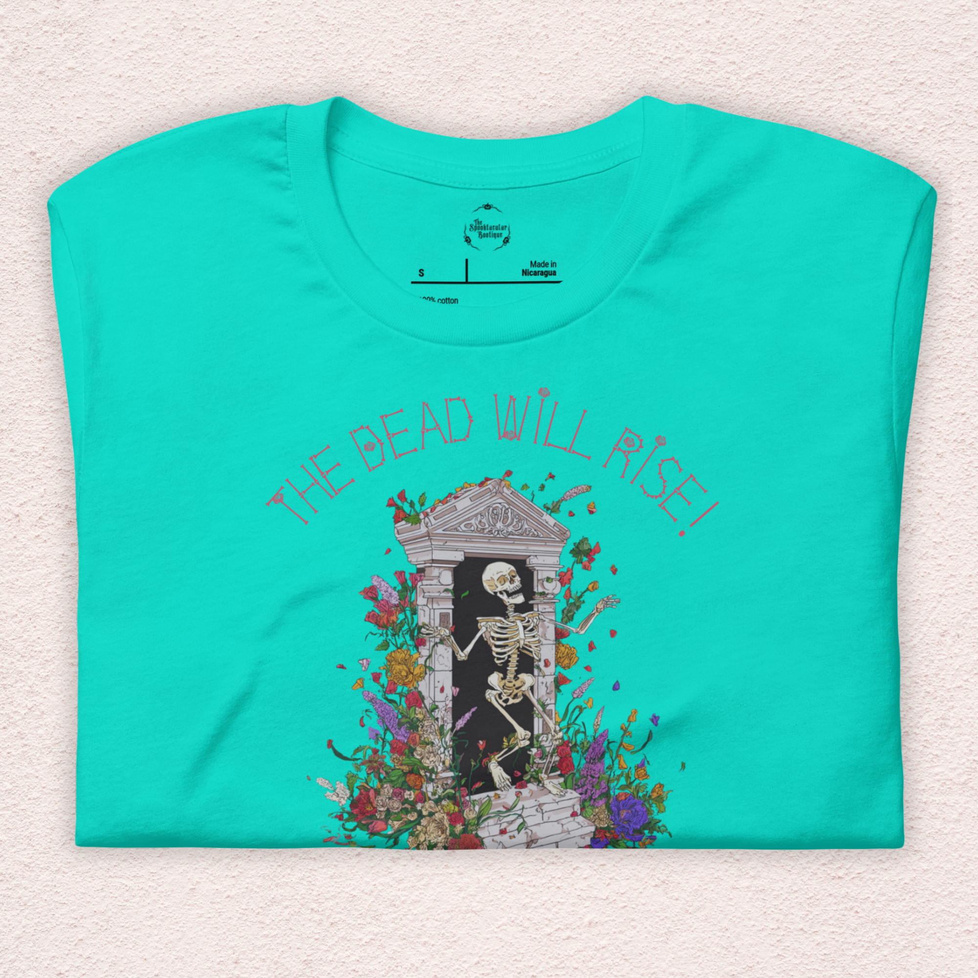 The Dead Will Rise Skeleton Easter Tee | 1 Thessalonians Bible Verse Shirt | Spooky Christian Resurrection Shirt | Bella+Canvas Unisex Graphic Tee