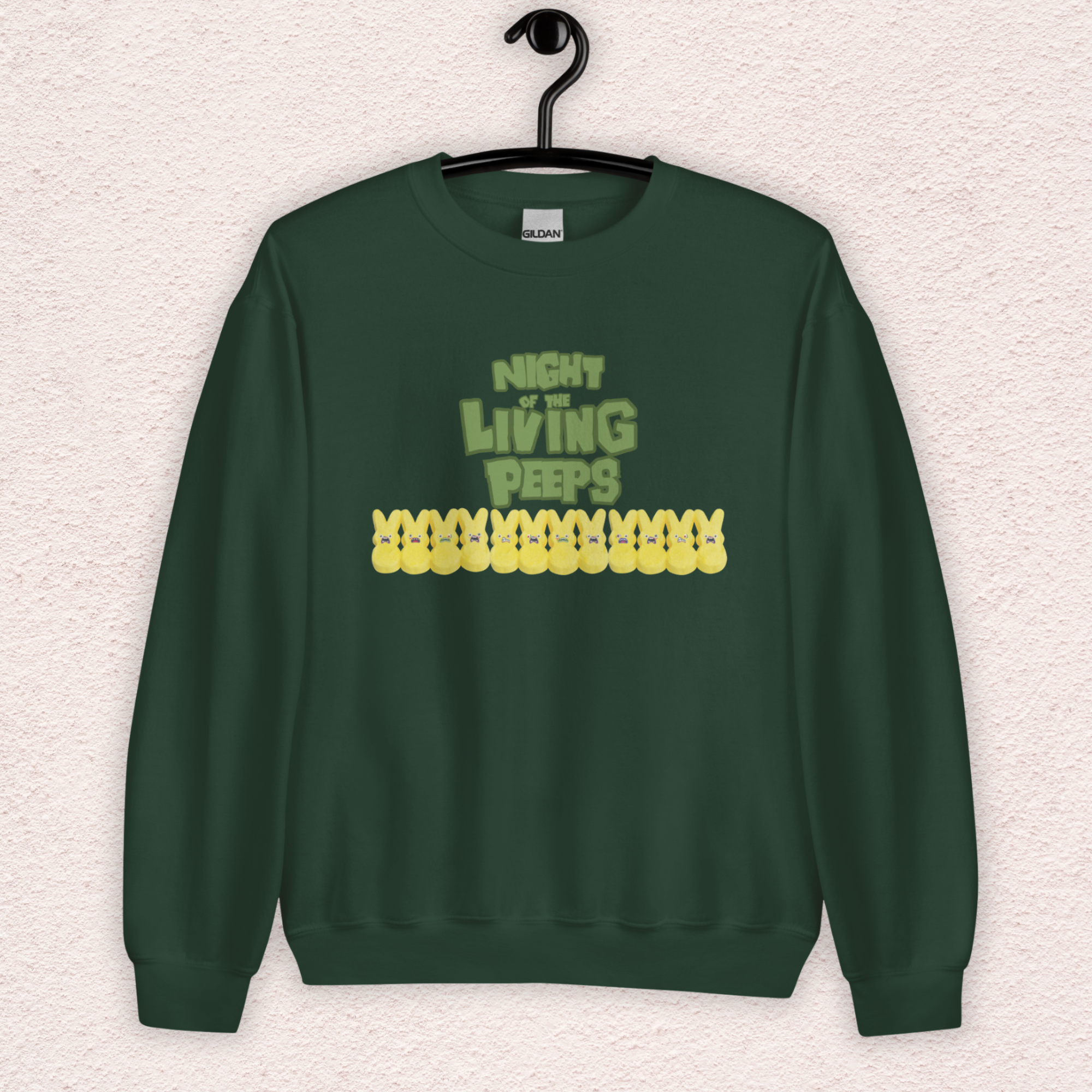 Night of the Living Peeps Sweatshirt | Zombie Peeps Easter Crewneck | Funny Horror Easter Candy Sweatshirt | Spooky Spring Graphic