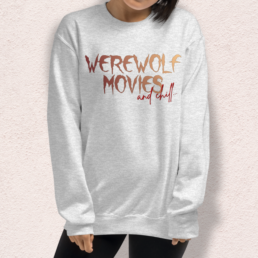 Werewolf Movies & Chill Crewneck Sweatshirt | Gothic Moonlight Loungewear