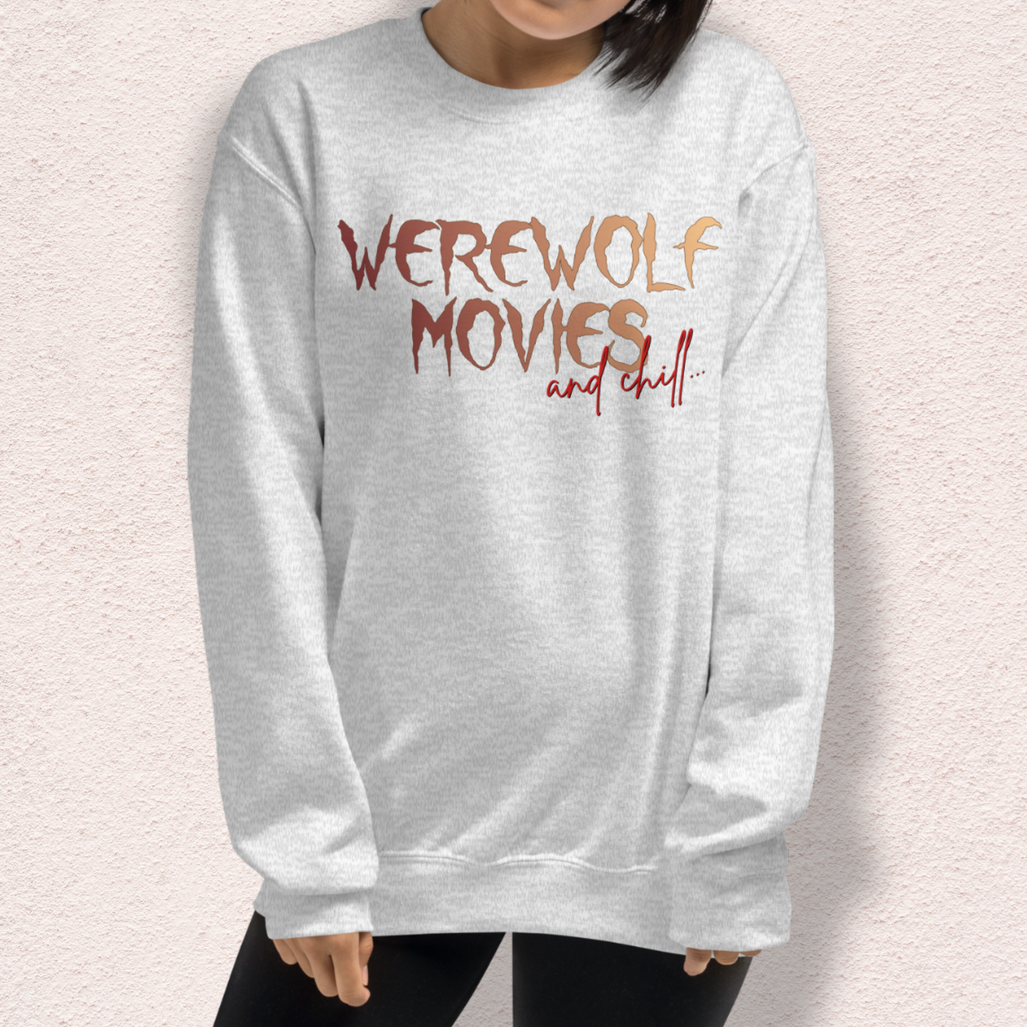 Werewolf Movies & Chill Crewneck Sweatshirt | Gothic Moonlight Loungewear