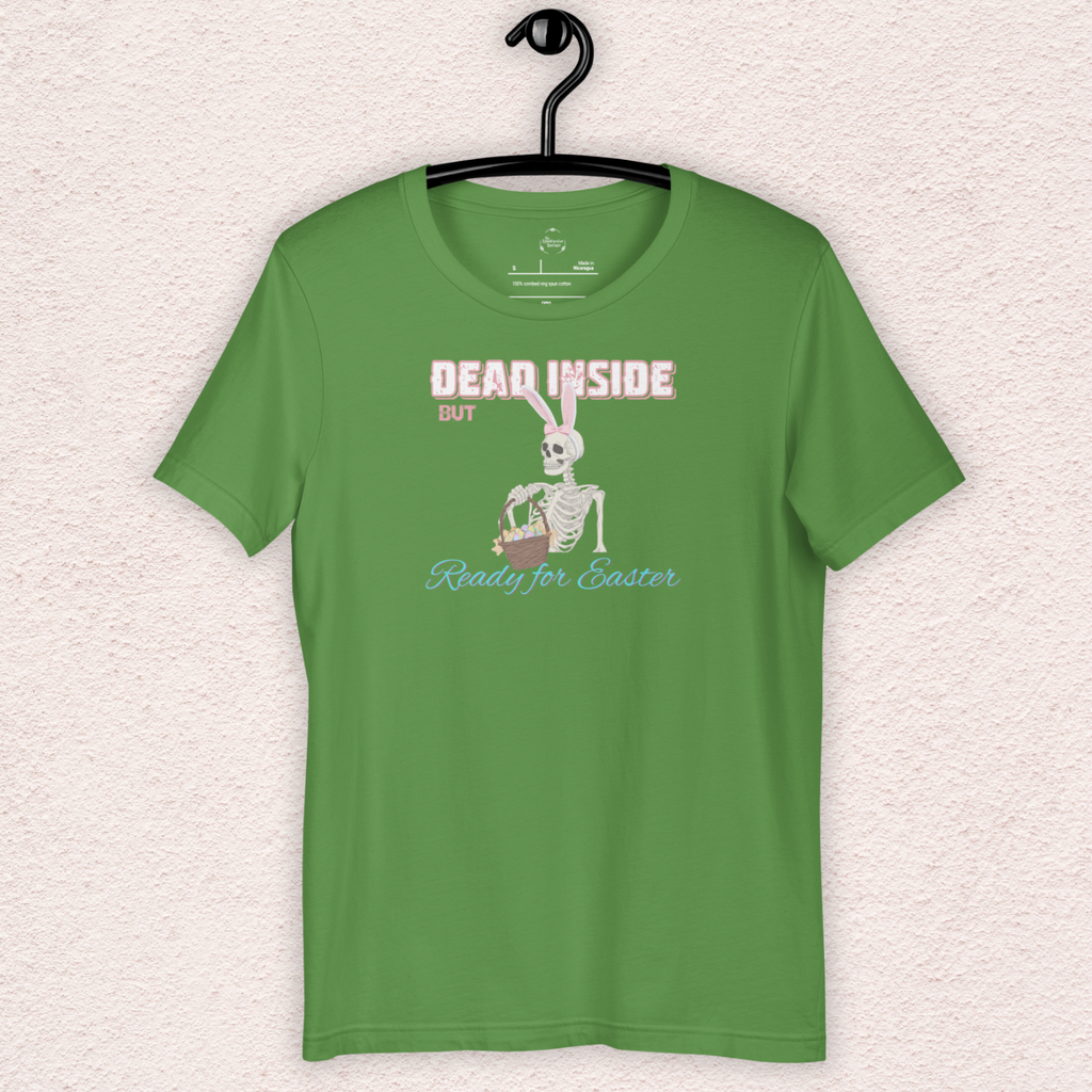 Dead Inside But Ready for Easter Skeleton Bunny Shirt | Funny Easter Skeleton Tee | Spooky Pastel Goth Easter Shirt | Bella+Canvas Unisex Graphic Tee