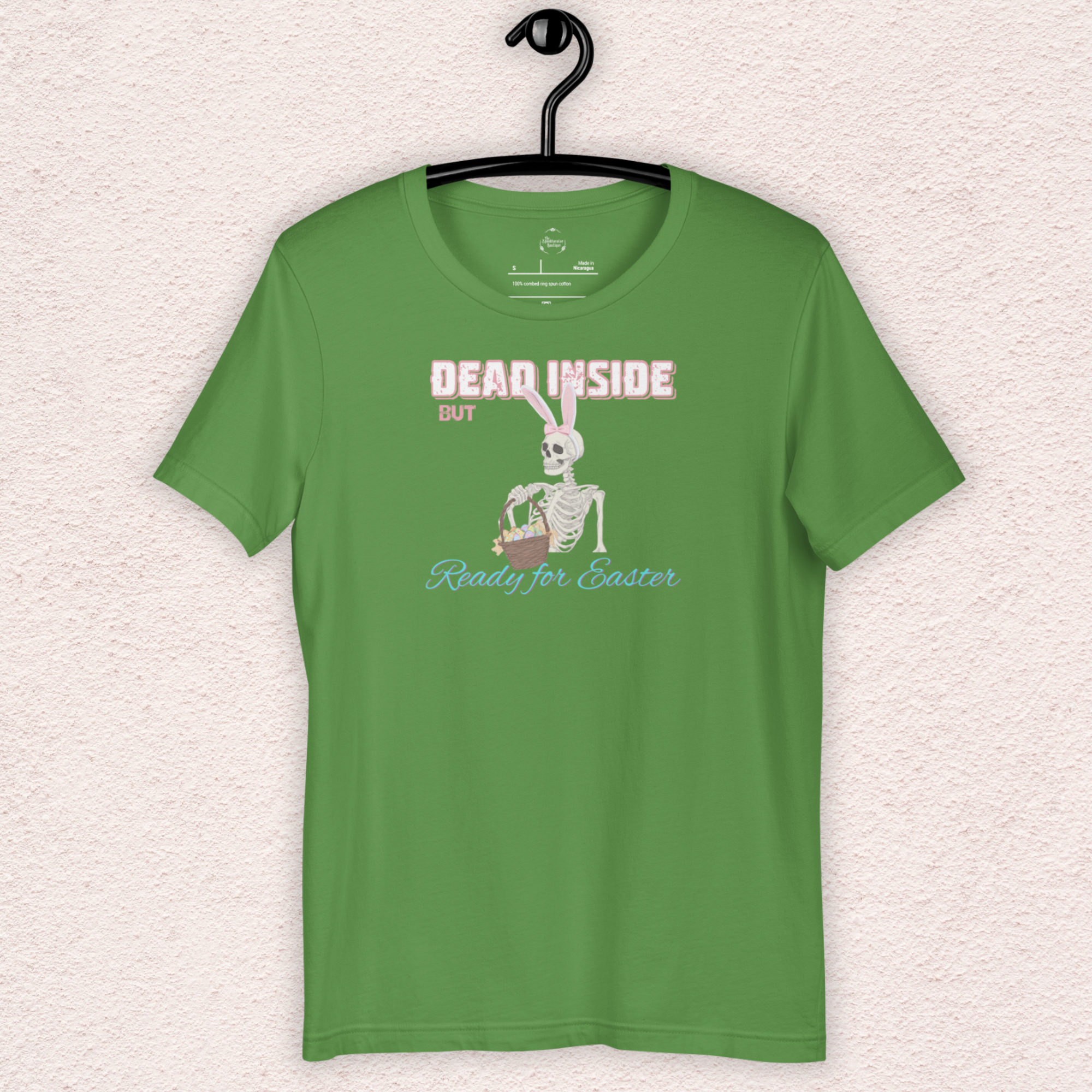 Dead Inside But Ready for Easter Skeleton Bunny Shirt | Funny Easter Skeleton Tee | Spooky Pastel Goth Easter Shirt | Bella+Canvas Unisex Graphic Tee