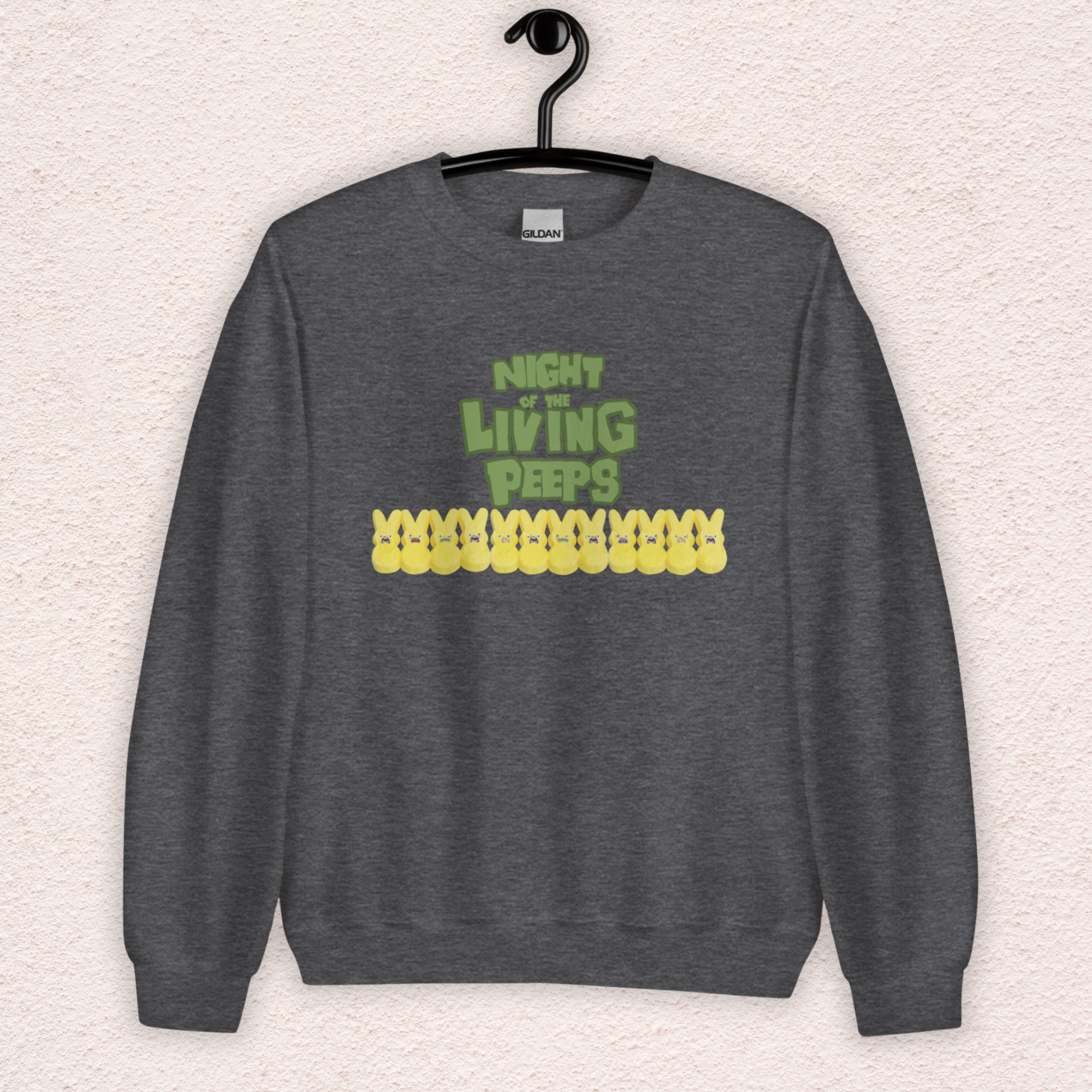 Night of the Living Peeps Sweatshirt | Zombie Peeps Easter Crewneck | Funny Horror Easter Candy Sweatshirt | Spooky Spring Graphic