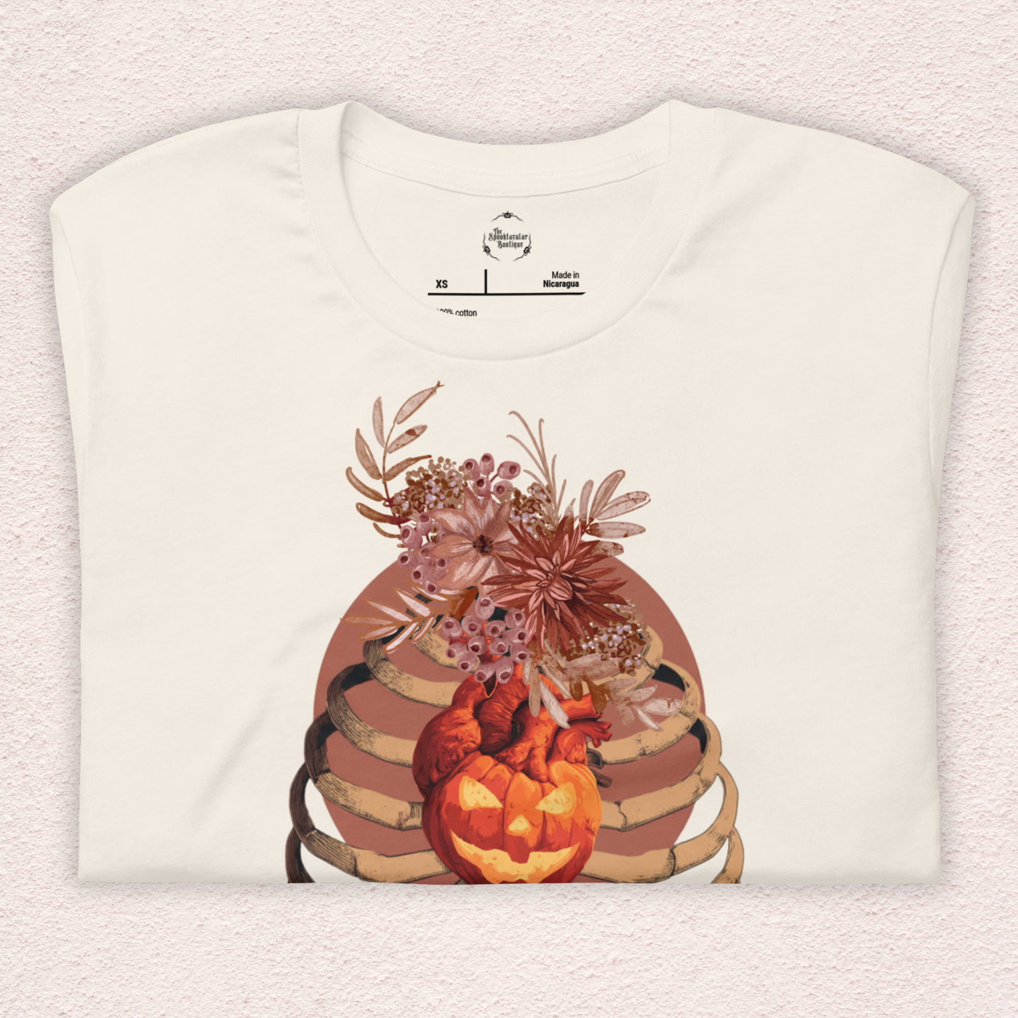 A Fall’s Heart Tee | Skeleton Pumpkin Halloween Shirt | Bella+Canvas Spooky Autumn Graphic Tee