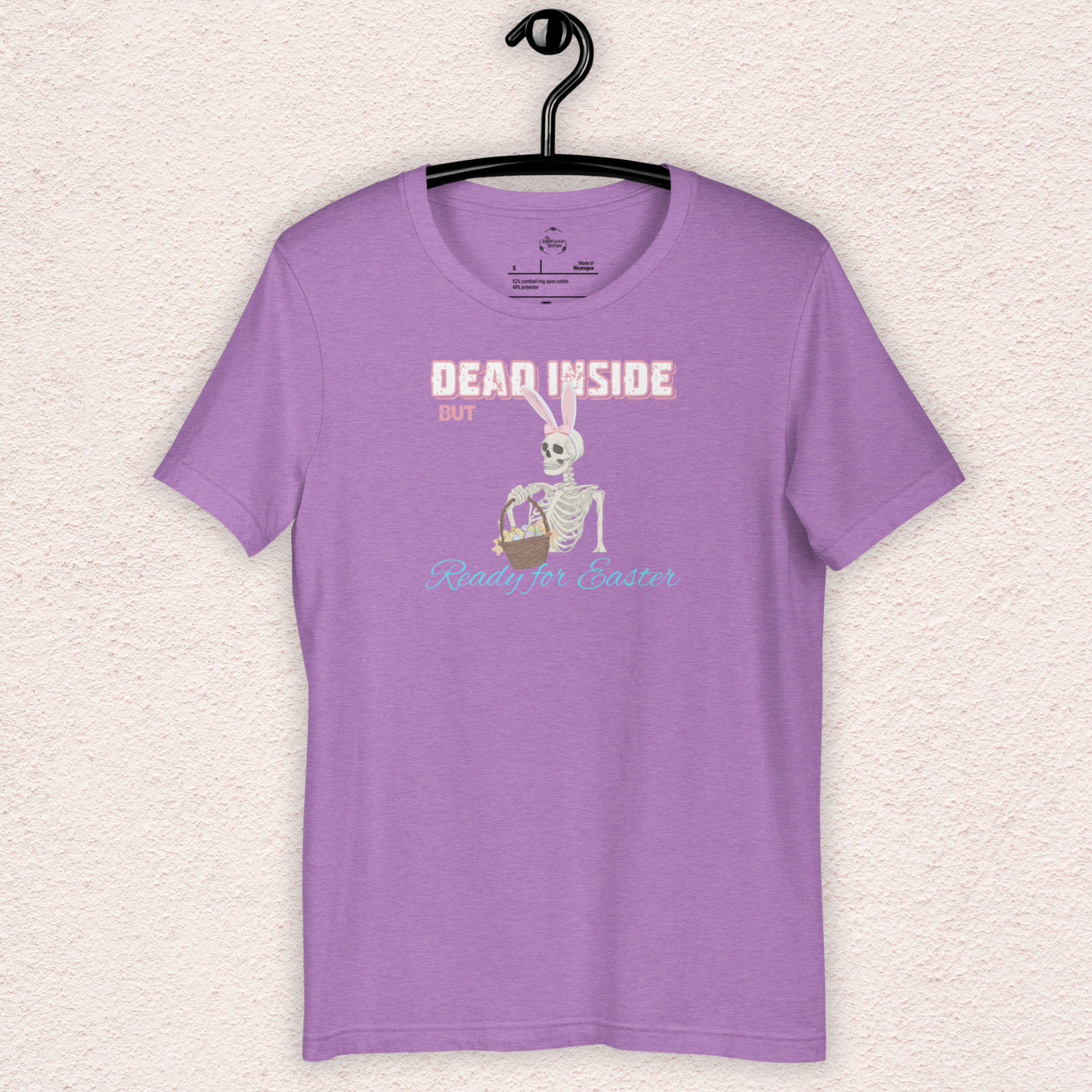 Dead Inside But Ready for Easter Skeleton Bunny Shirt | Funny Easter Skeleton Tee | Spooky Pastel Goth Easter Shirt | Bella+Canvas Unisex Graphic Tee