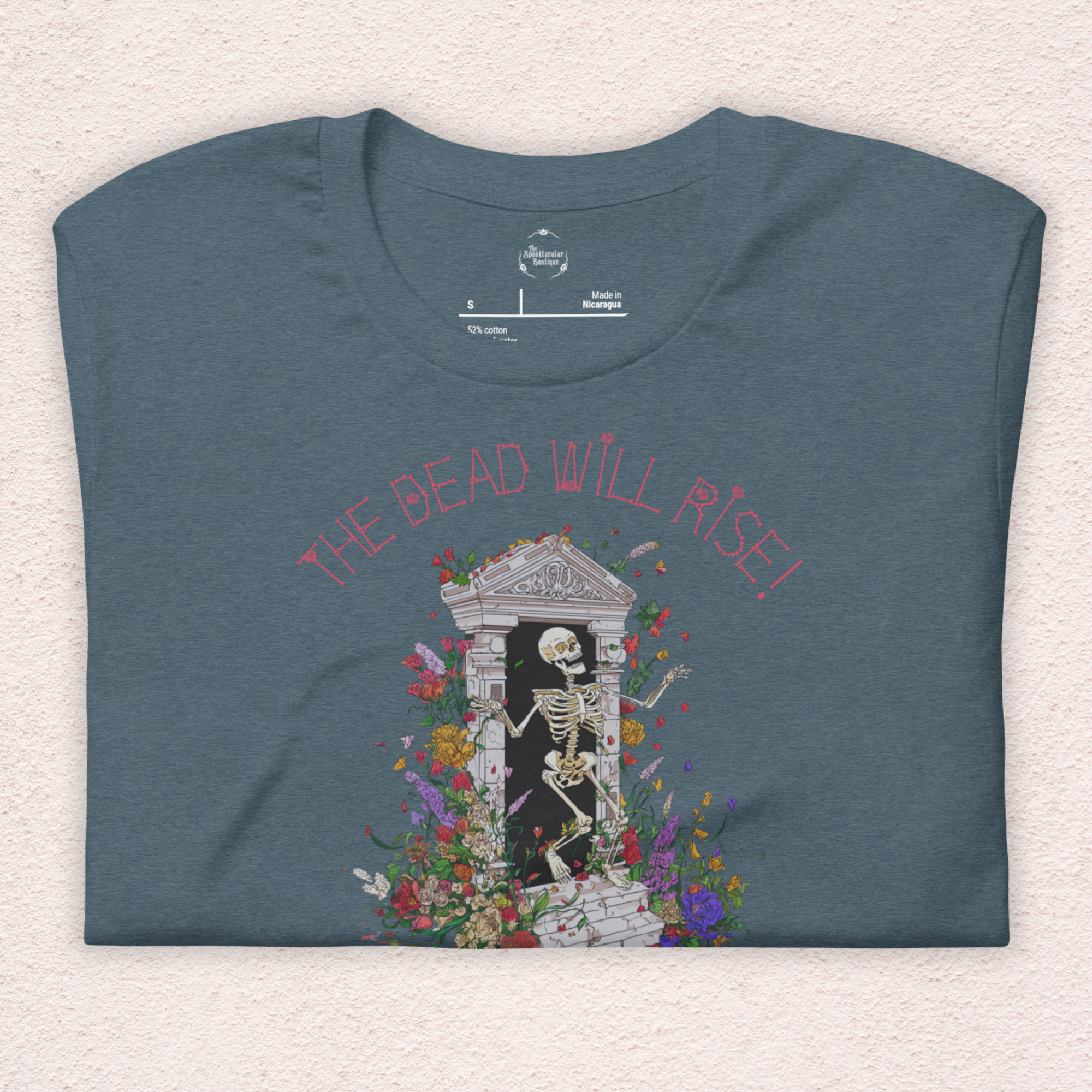 The Dead Will Rise Skeleton Easter Tee | 1 Thessalonians Bible Verse Shirt | Spooky Christian Resurrection Shirt | Bella+Canvas Unisex Graphic Tee