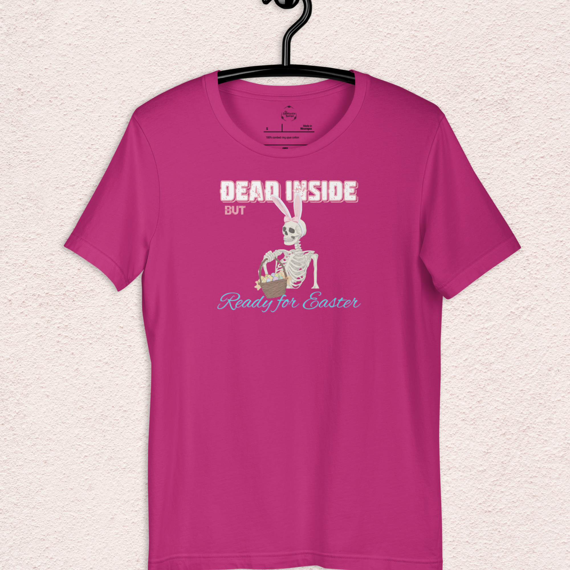 Dead Inside But Ready for Easter Skeleton Bunny Shirt | Funny Easter Skeleton Tee | Spooky Pastel Goth Easter Shirt | Bella+Canvas Unisex Graphic Tee