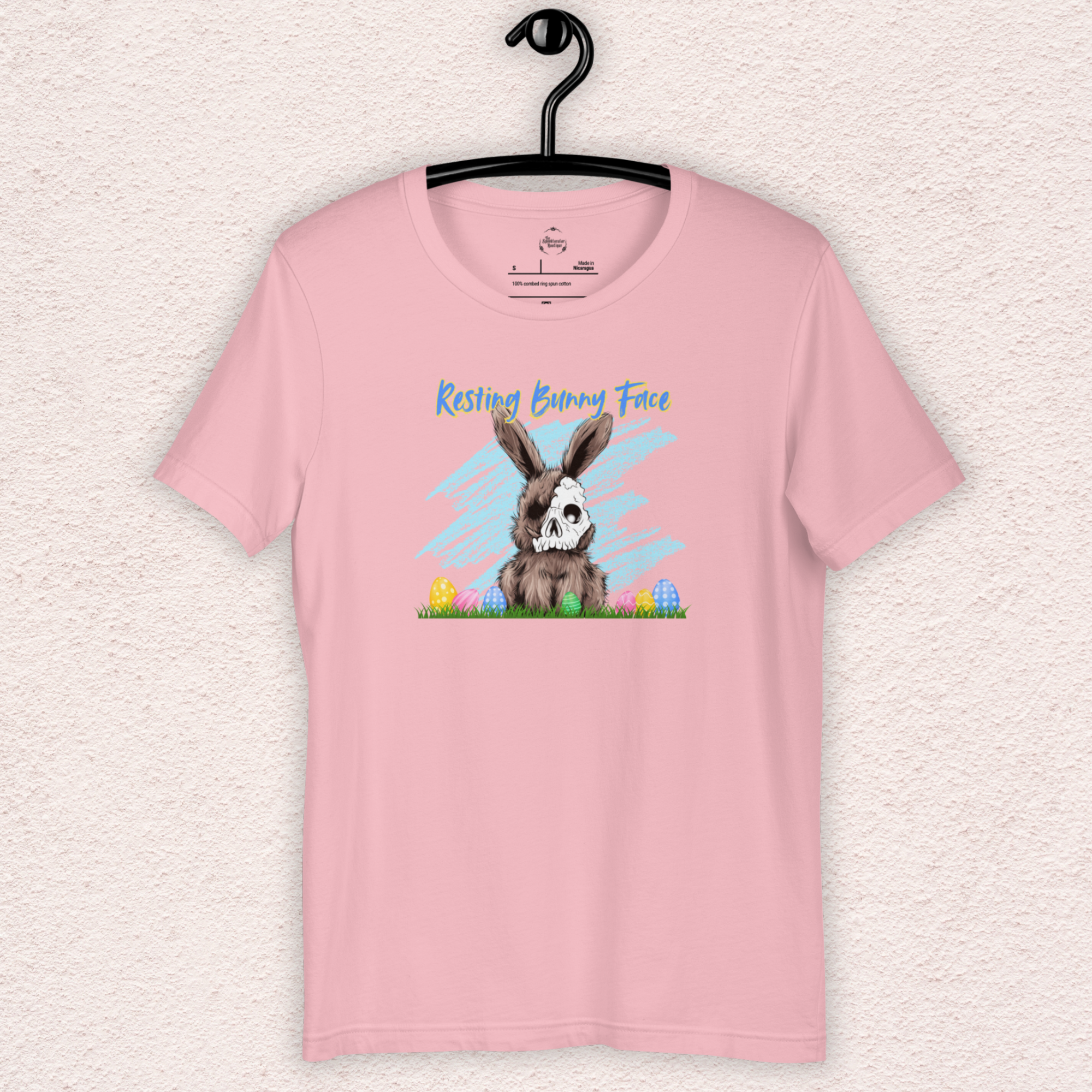 Resting Bunny Face Skeleton Bunny Tee | Funny Dark Humor Easter Shirt | Creepy Easter Bunny Skull Graphic | Bella+Canvas Unisex T-Shirt
