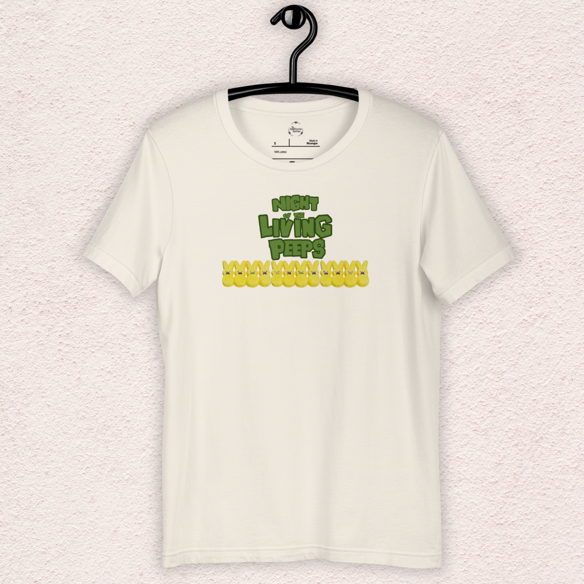 Night of the Living Peeps Easter Tee | Funny Zombie Marshmallow Bunny Shirt | Spooky Easter Candy Graphic | Bella+Canvas Unisex T-Shirt