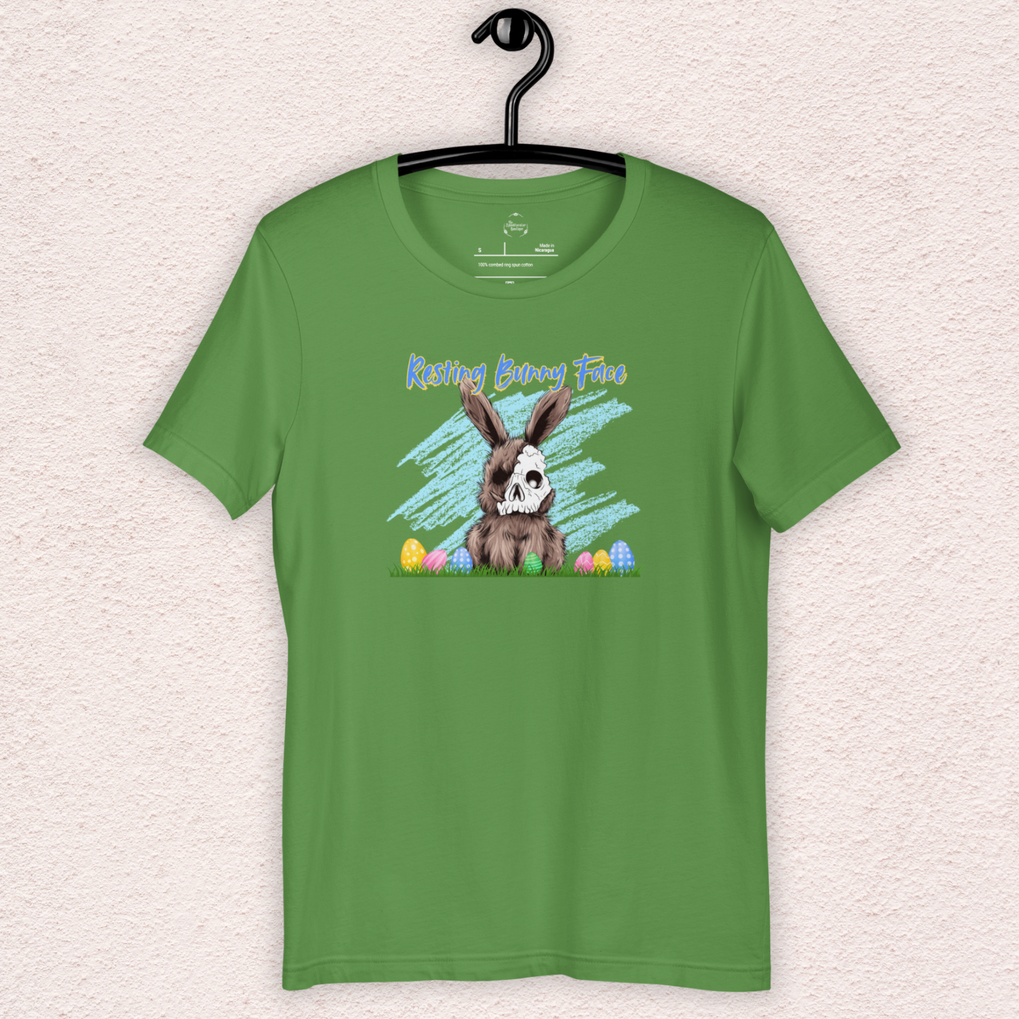 Resting Bunny Face Skeleton Bunny Tee | Funny Dark Humor Easter Shirt | Creepy Easter Bunny Skull Graphic | Bella+Canvas Unisex T-Shirt