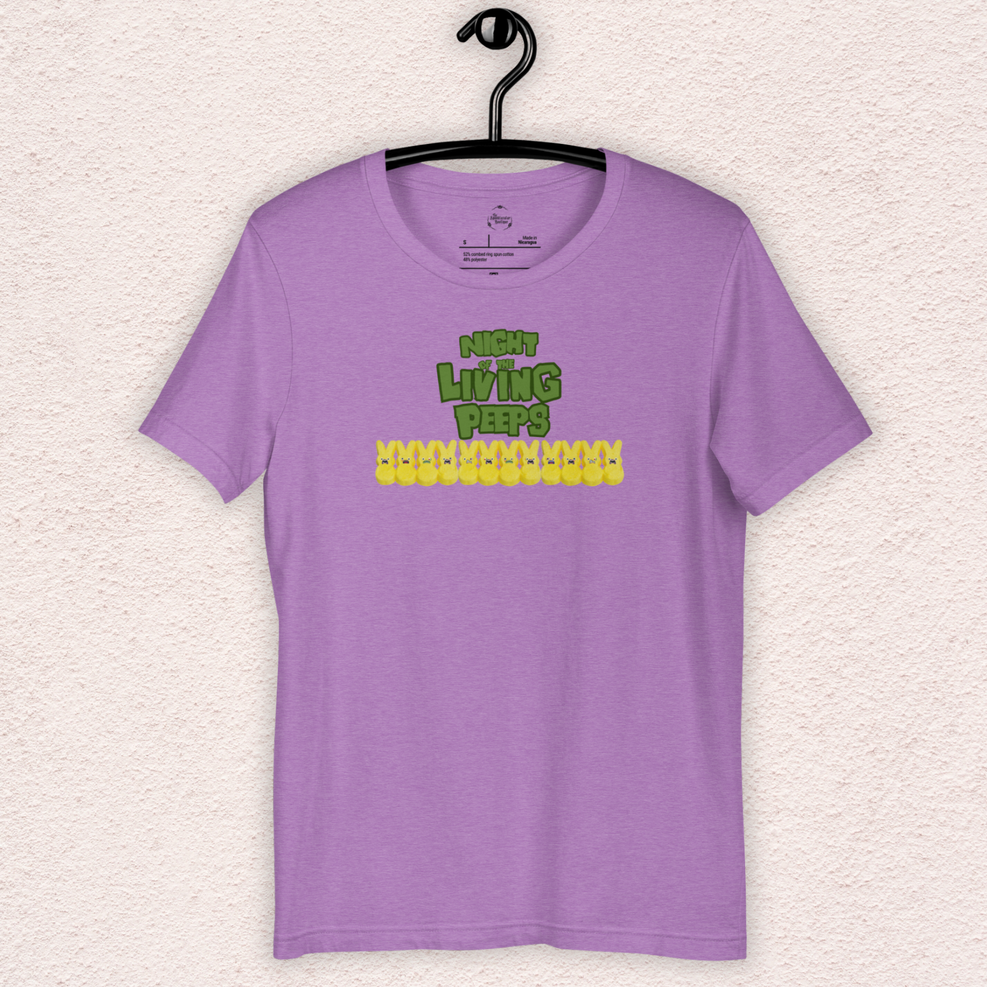 Night of the Living Peeps Easter Tee | Funny Zombie Marshmallow Bunny Shirt | Spooky Easter Candy Graphic | Bella+Canvas Unisex T-Shirt