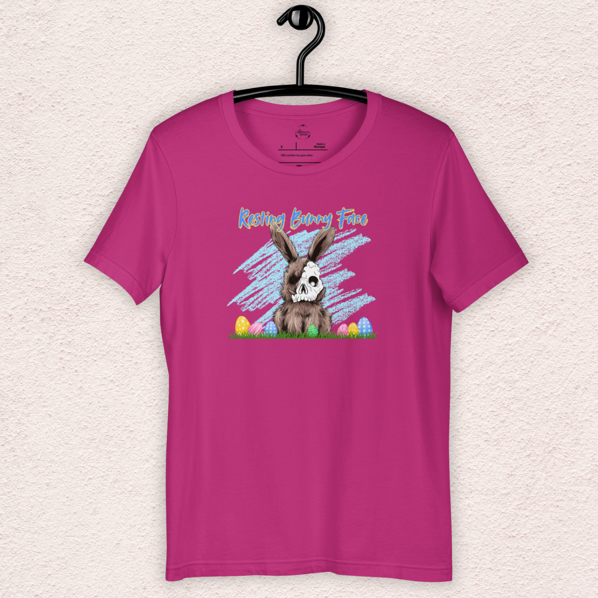Resting Bunny Face Skeleton Bunny Tee | Funny Dark Humor Easter Shirt | Creepy Easter Bunny Skull Graphic | Bella+Canvas Unisex T-Shirt