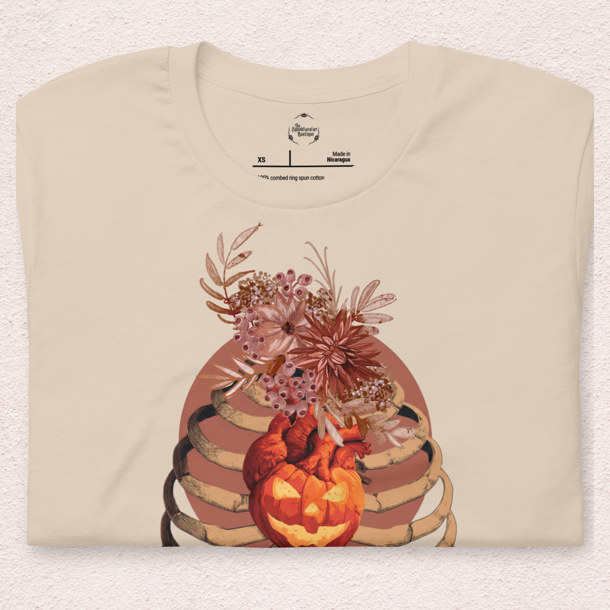 A Fall’s Heart Tee | Skeleton Pumpkin Halloween Shirt | Bella+Canvas Spooky Autumn Graphic Tee