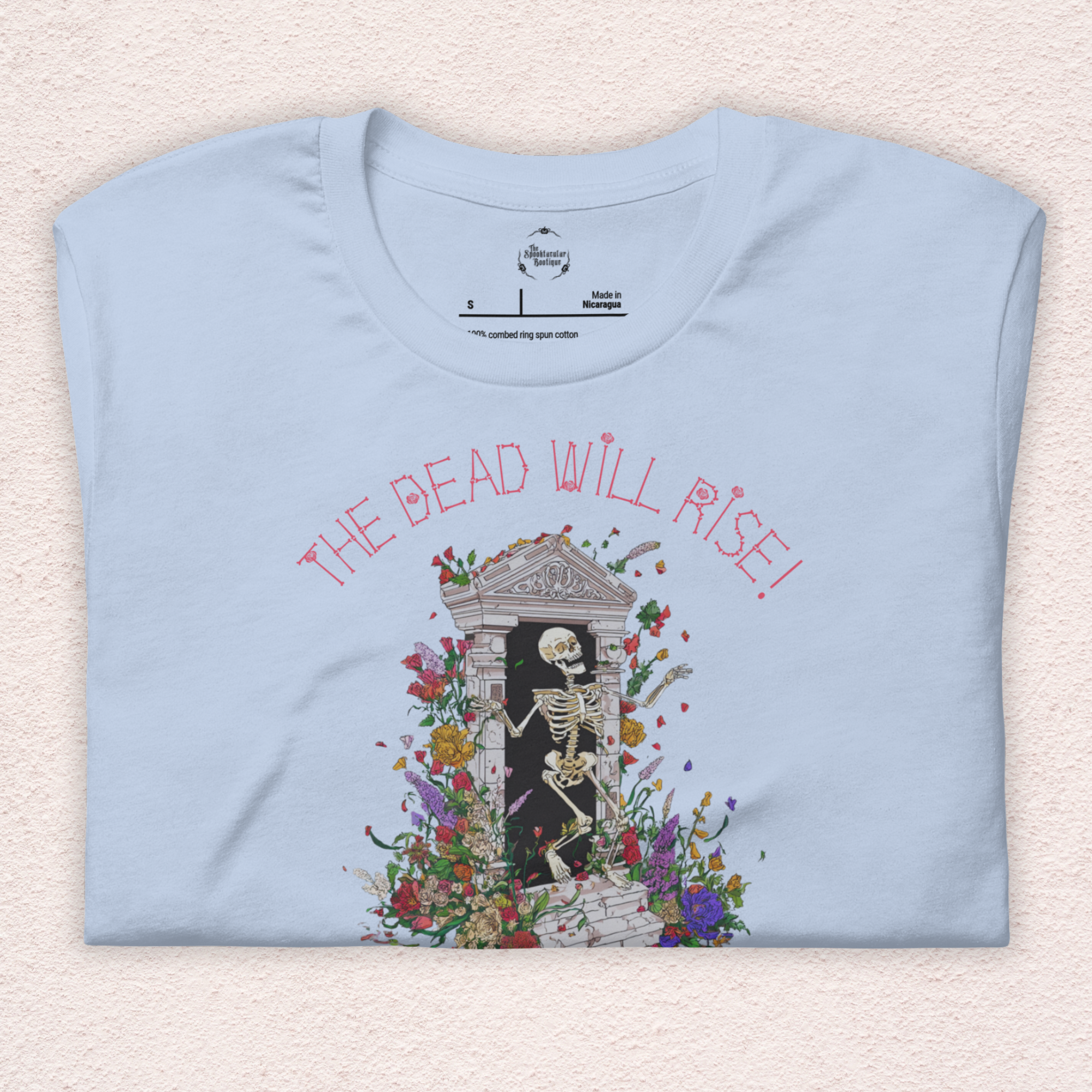 The Dead Will Rise Skeleton Easter Tee | 1 Thessalonians Bible Verse Shirt | Spooky Christian Resurrection Shirt | Bella+Canvas Unisex Graphic Tee