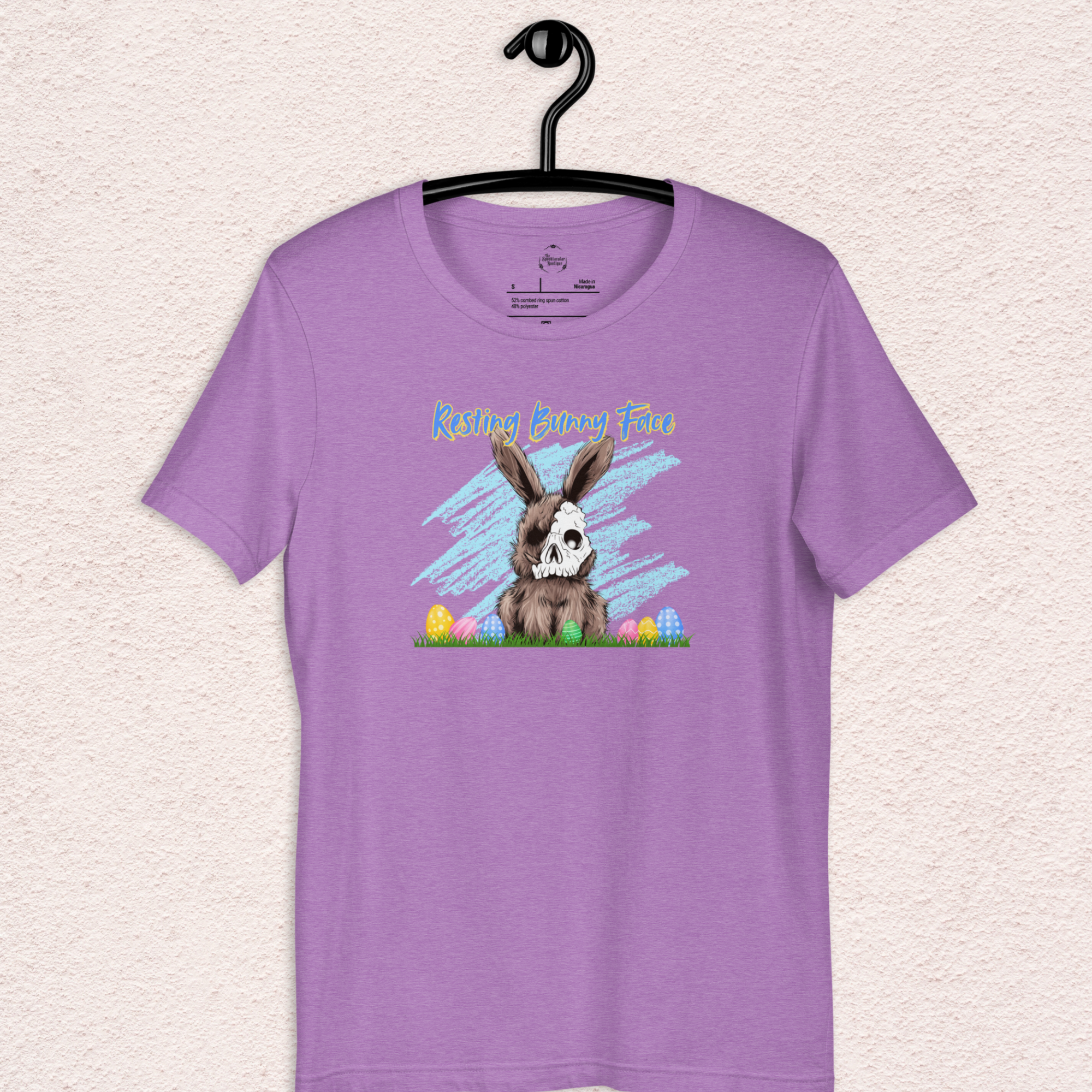 Resting Bunny Face Skeleton Bunny Tee | Funny Dark Humor Easter Shirt | Creepy Easter Bunny Skull Graphic | Bella+Canvas Unisex T-Shirt