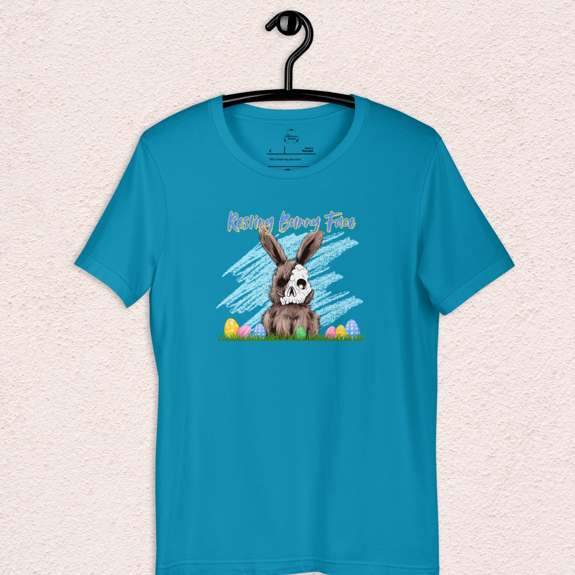 Resting Bunny Face Skeleton Bunny Tee | Funny Dark Humor Easter Shirt | Creepy Easter Bunny Skull Graphic | Bella+Canvas Unisex T-Shirt