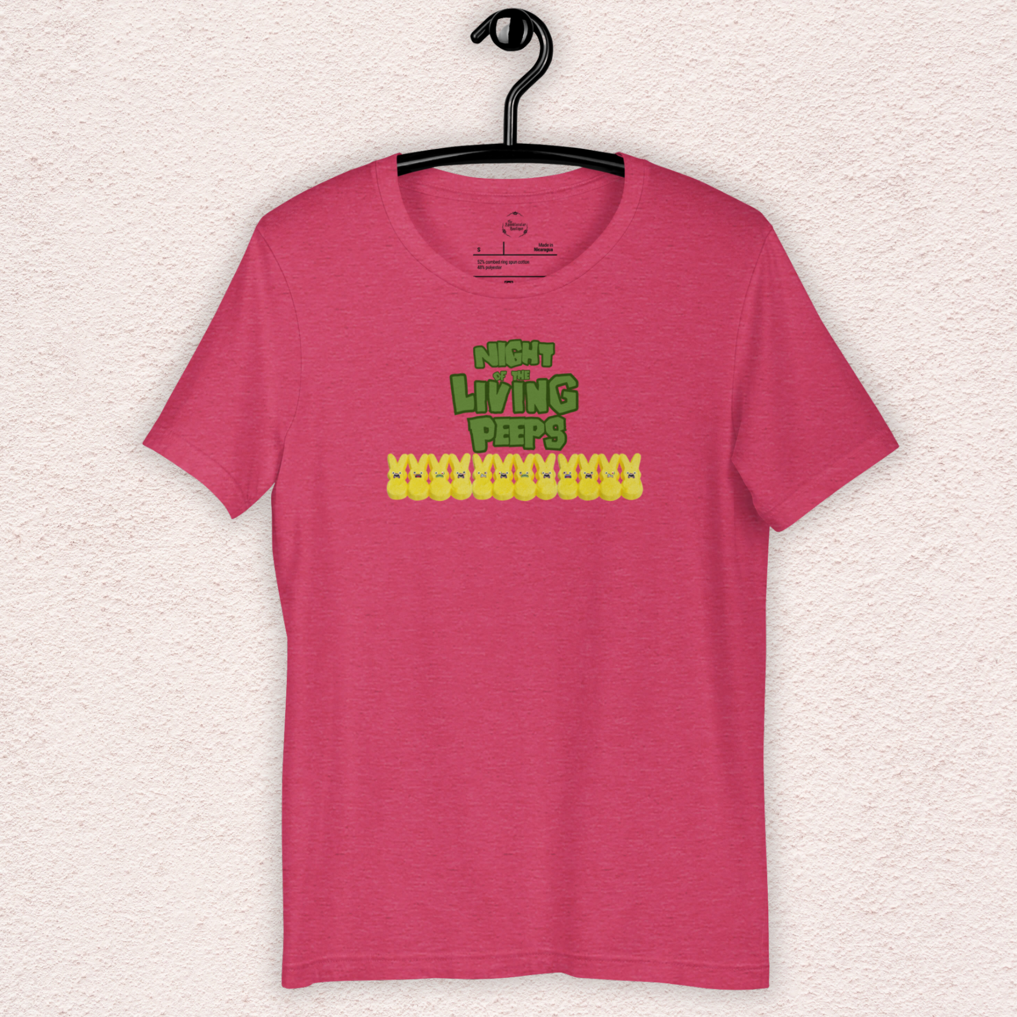 Night of the Living Peeps Easter Tee | Funny Zombie Marshmallow Bunny Shirt | Spooky Easter Candy Graphic | Bella+Canvas Unisex T-Shirt