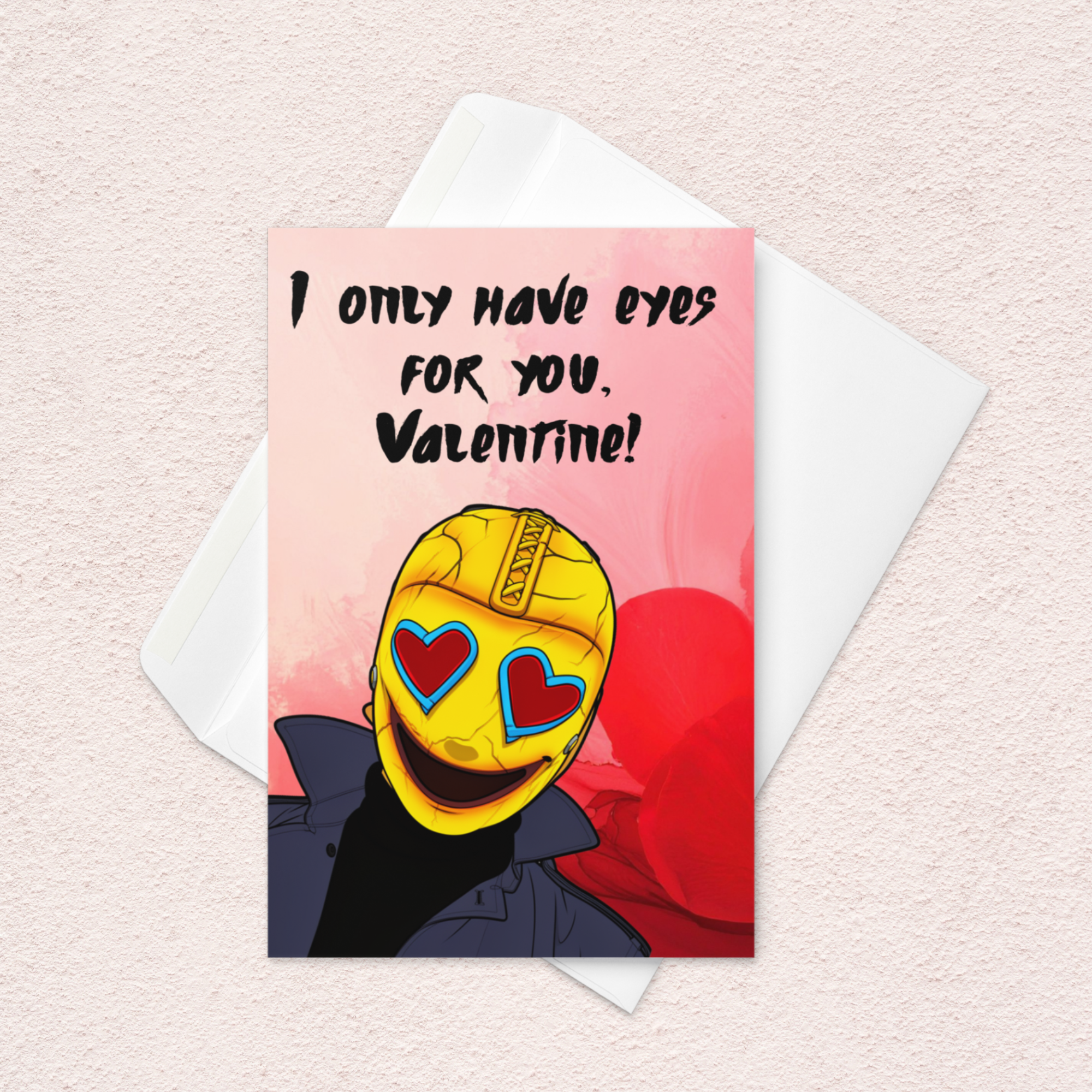 Funny Horror Valentine Card – “I Only Have Eyes For You” Heart-Eyed Killer Card
