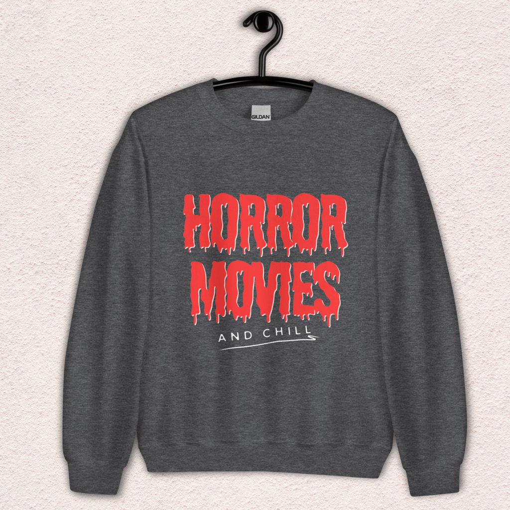 Horror Movies and Chill Crewneck Sweatshirt | Cozy Spooky Loungewear