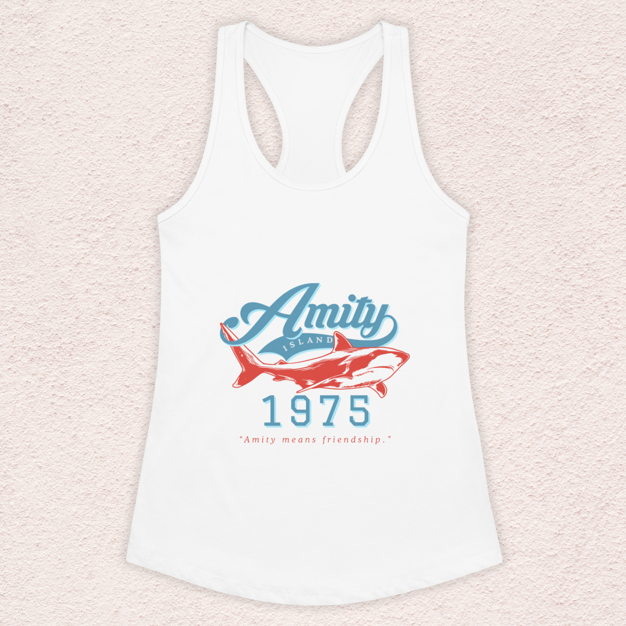 Amity Means Friendship Racerback Tank | Women’s Coastal Horror Top