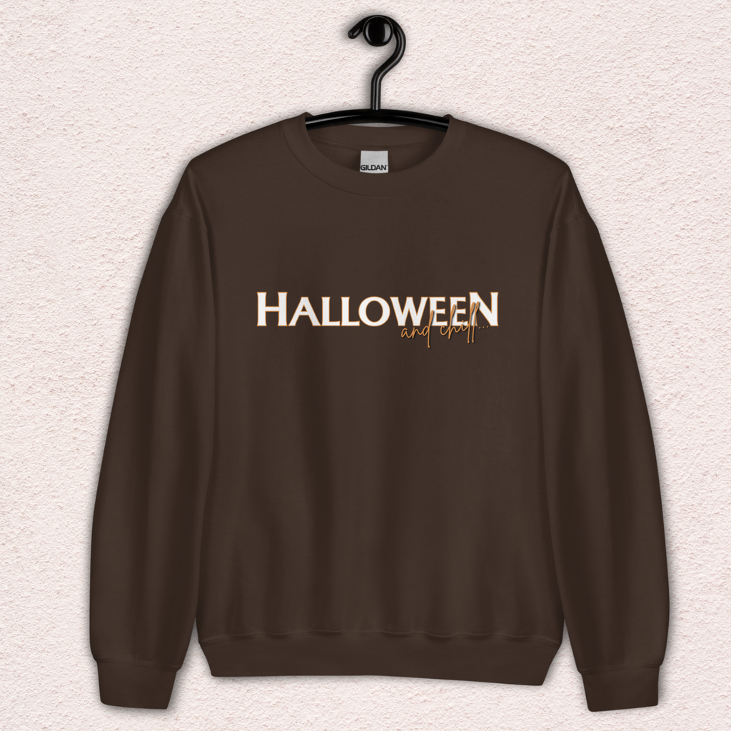 Halloween and Chill Crewneck Sweatshirt | Cozy Fall Loungewear